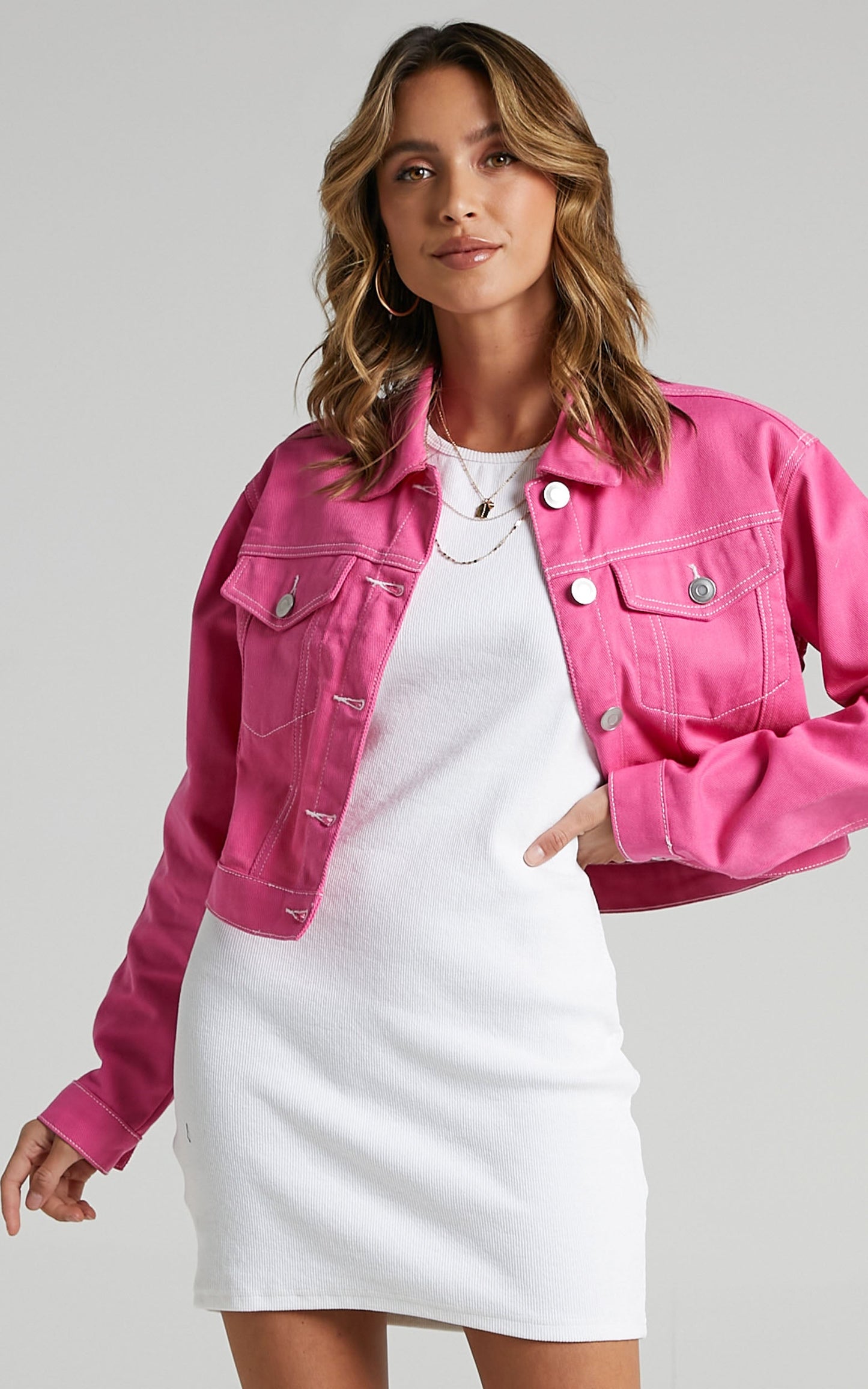 Eerika Jacket - Denim Jacket in Pink