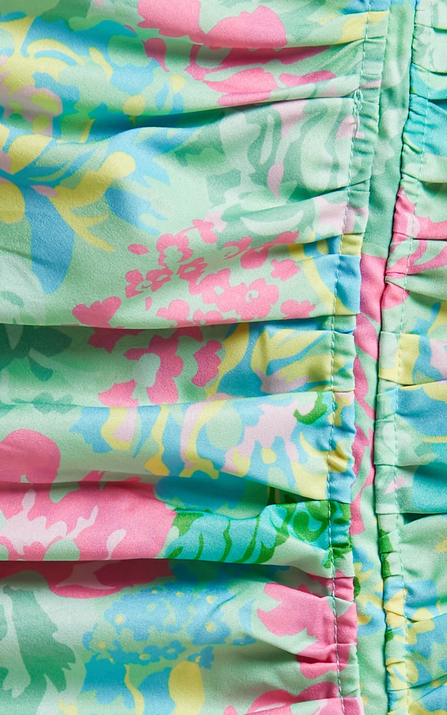 Eilly Maxi Skirt with Ruched Side Split in Neon Floral