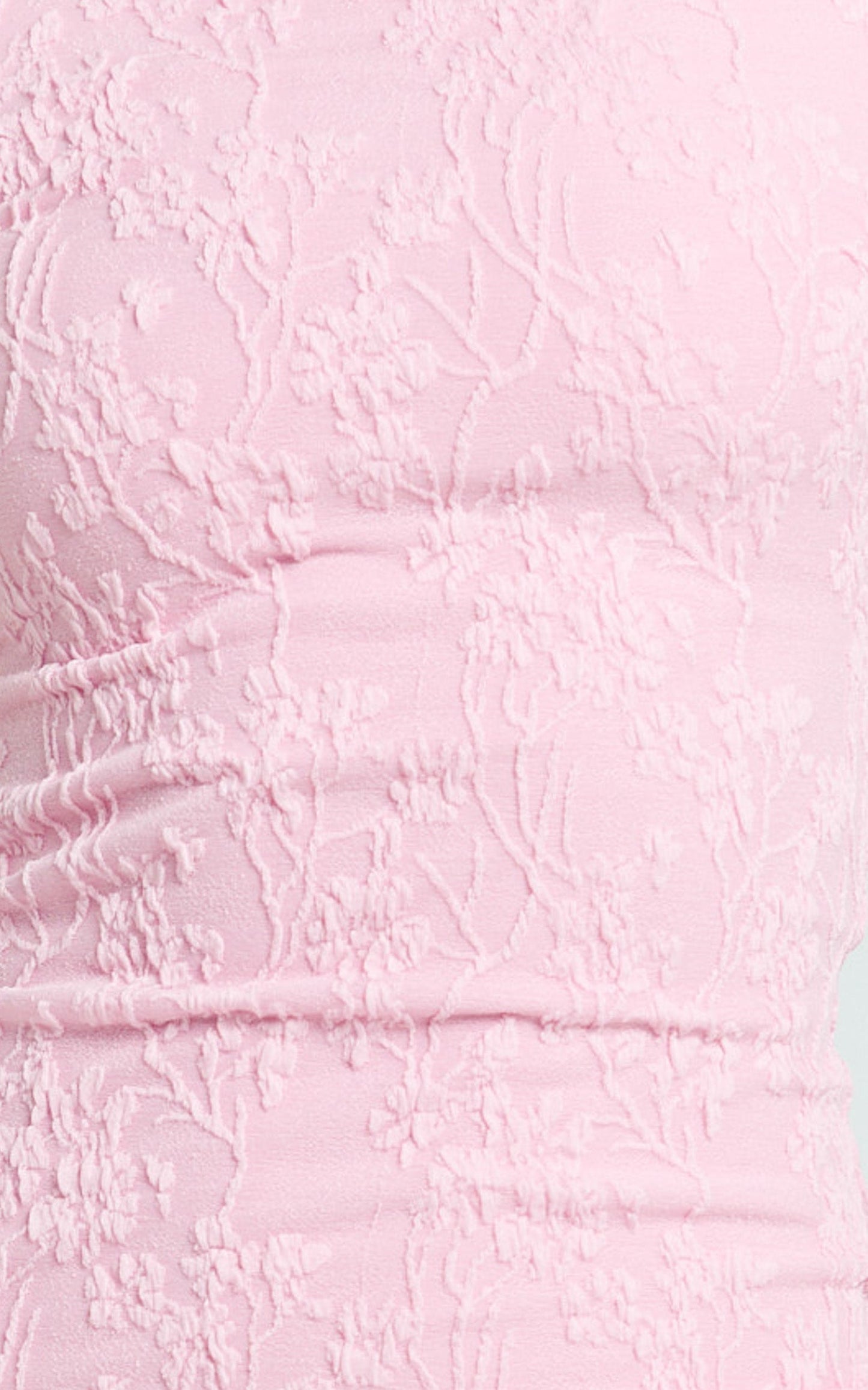 Eira Mini Dress - Lace Boat Neck Bodycon Dress in Pink