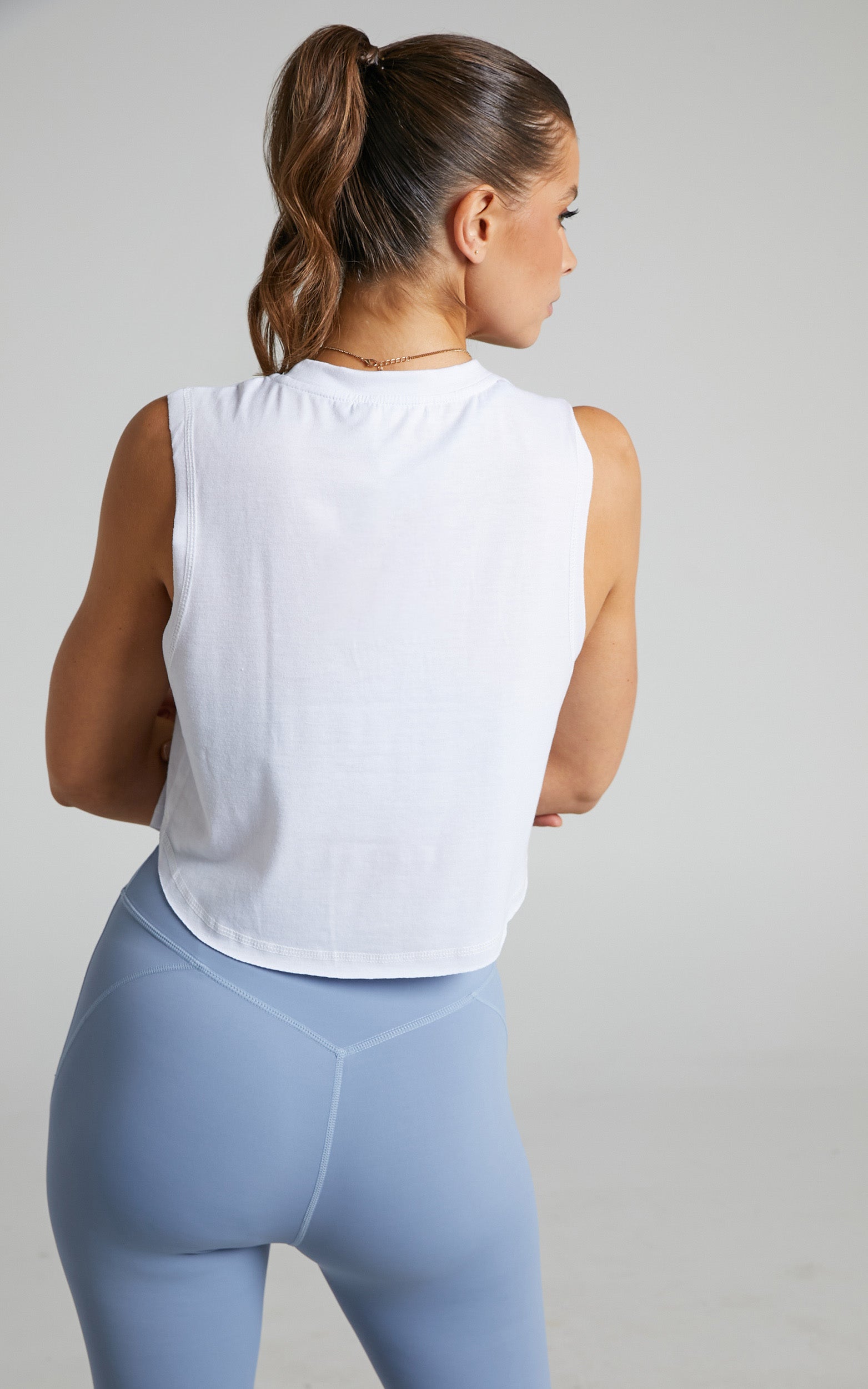Elena Top - Mid Length Tank Top in White