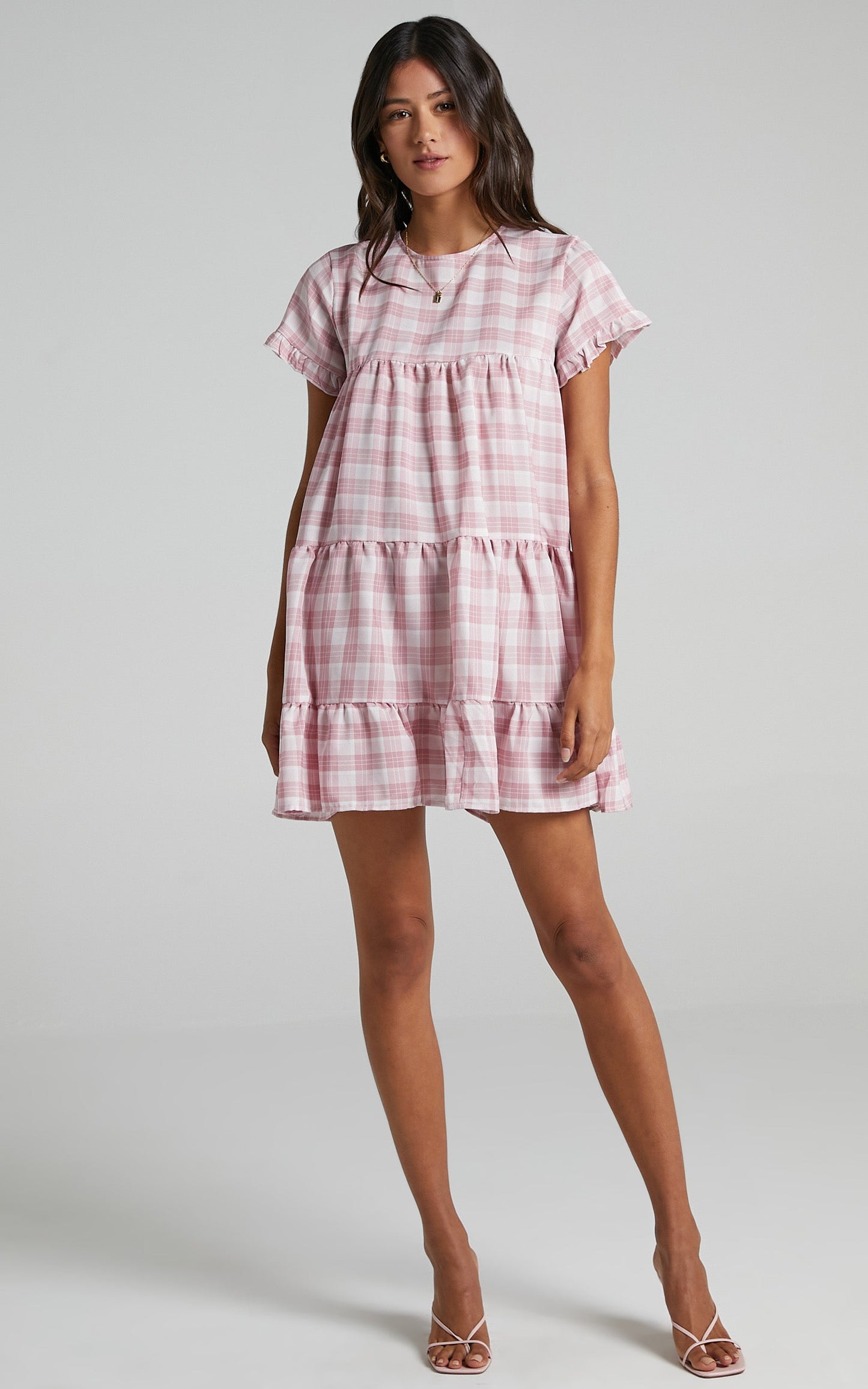 Elise Dress in Pink Check