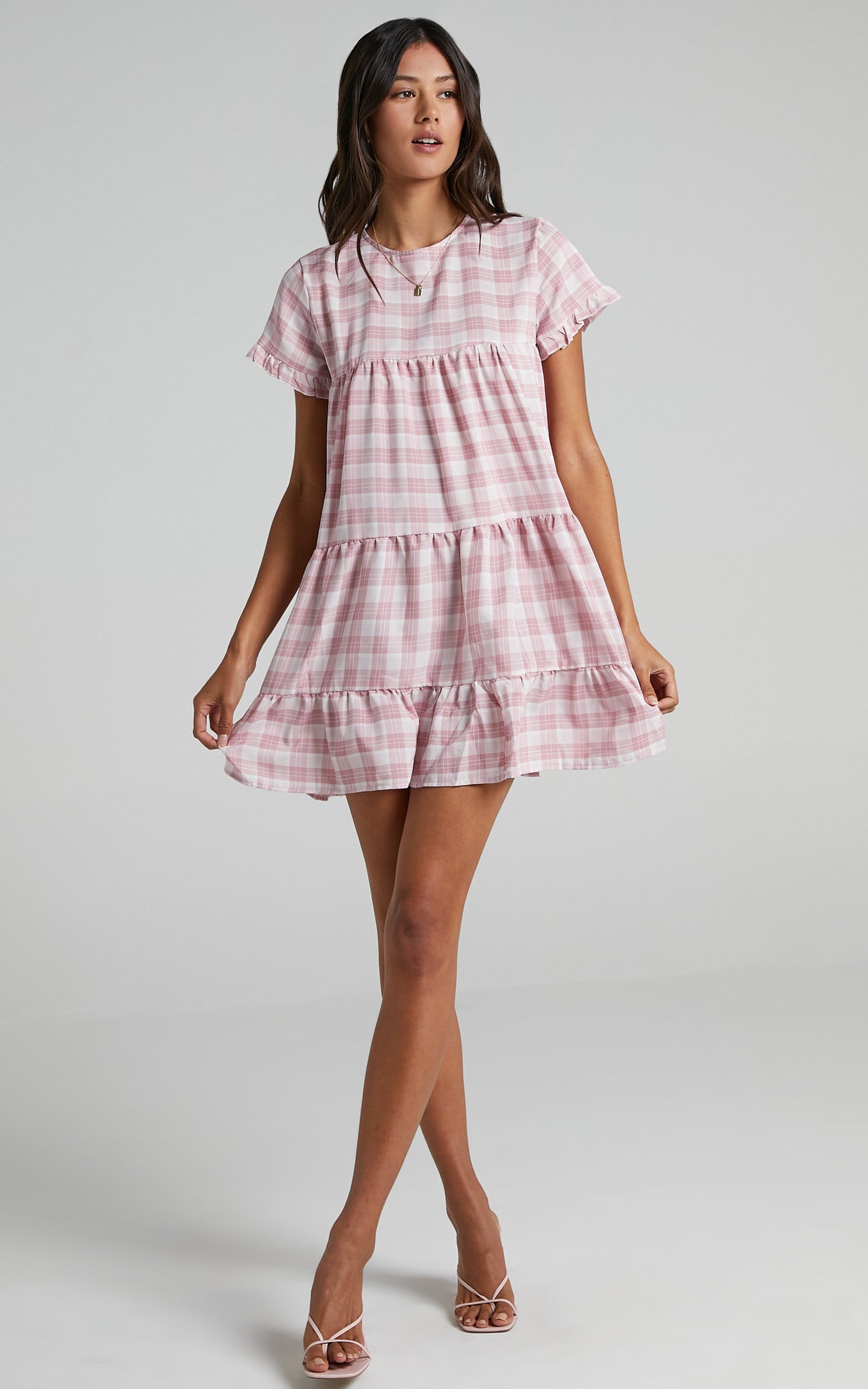 Elise Dress in Pink Check