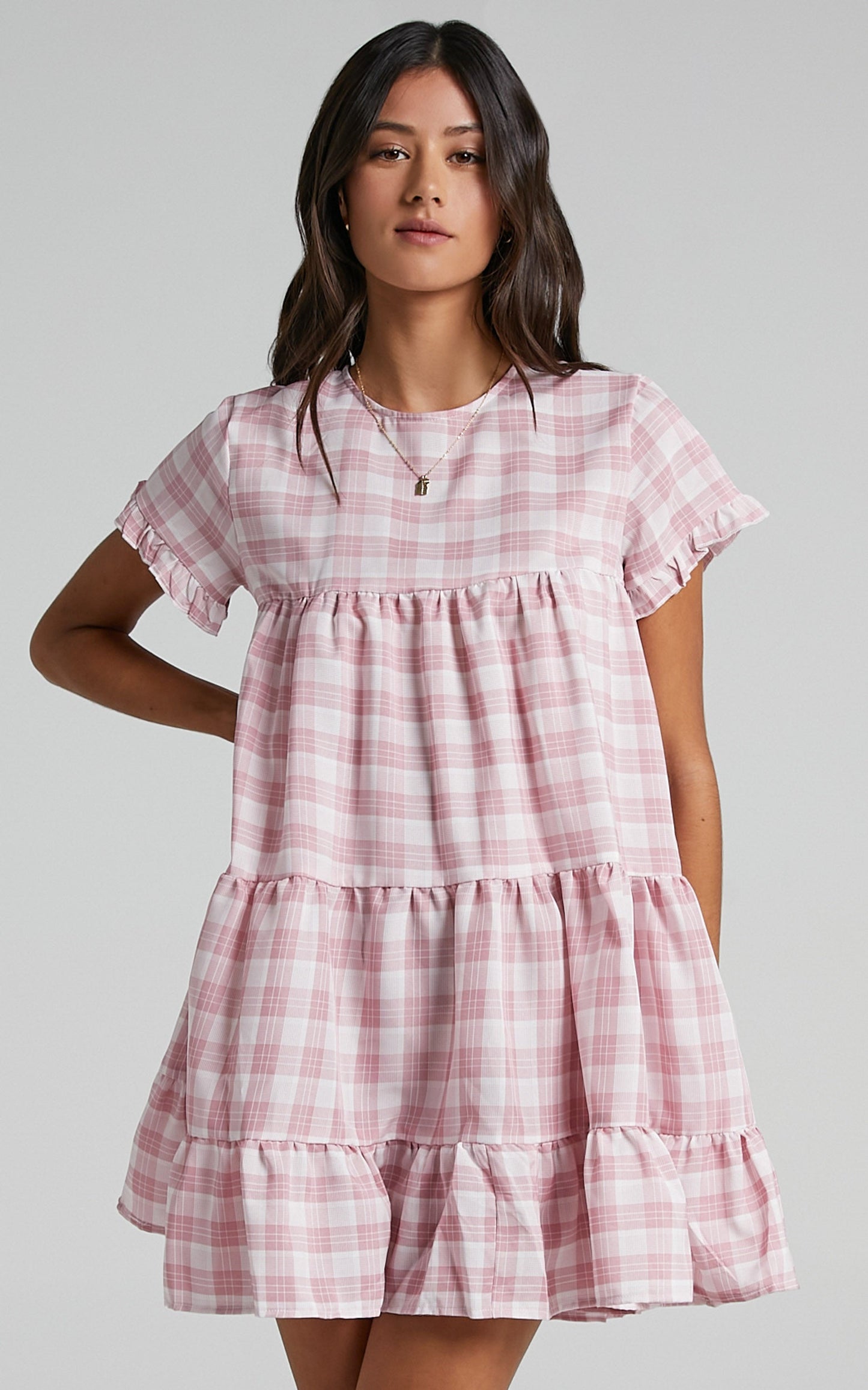 Elise Dress in Pink Check