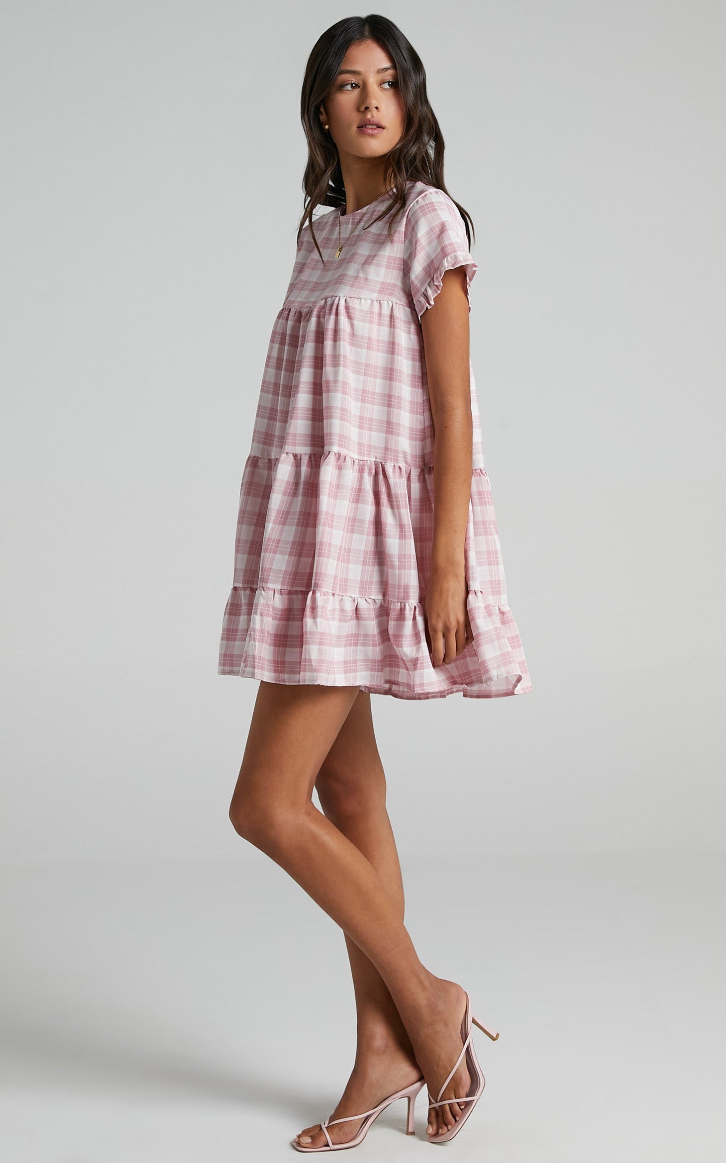 Elise Dress in Pink Check