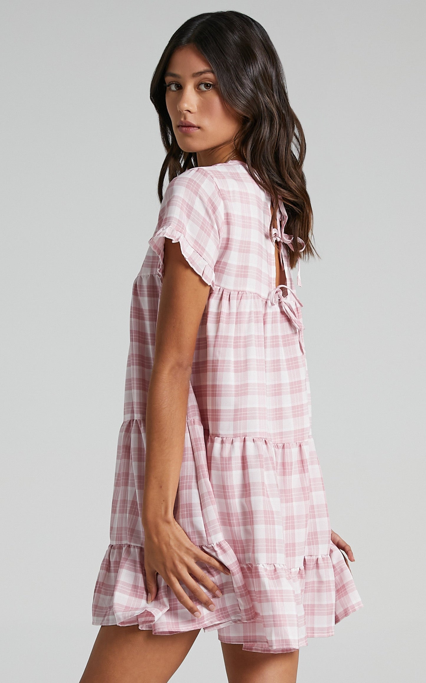 Elise Dress in Pink Check