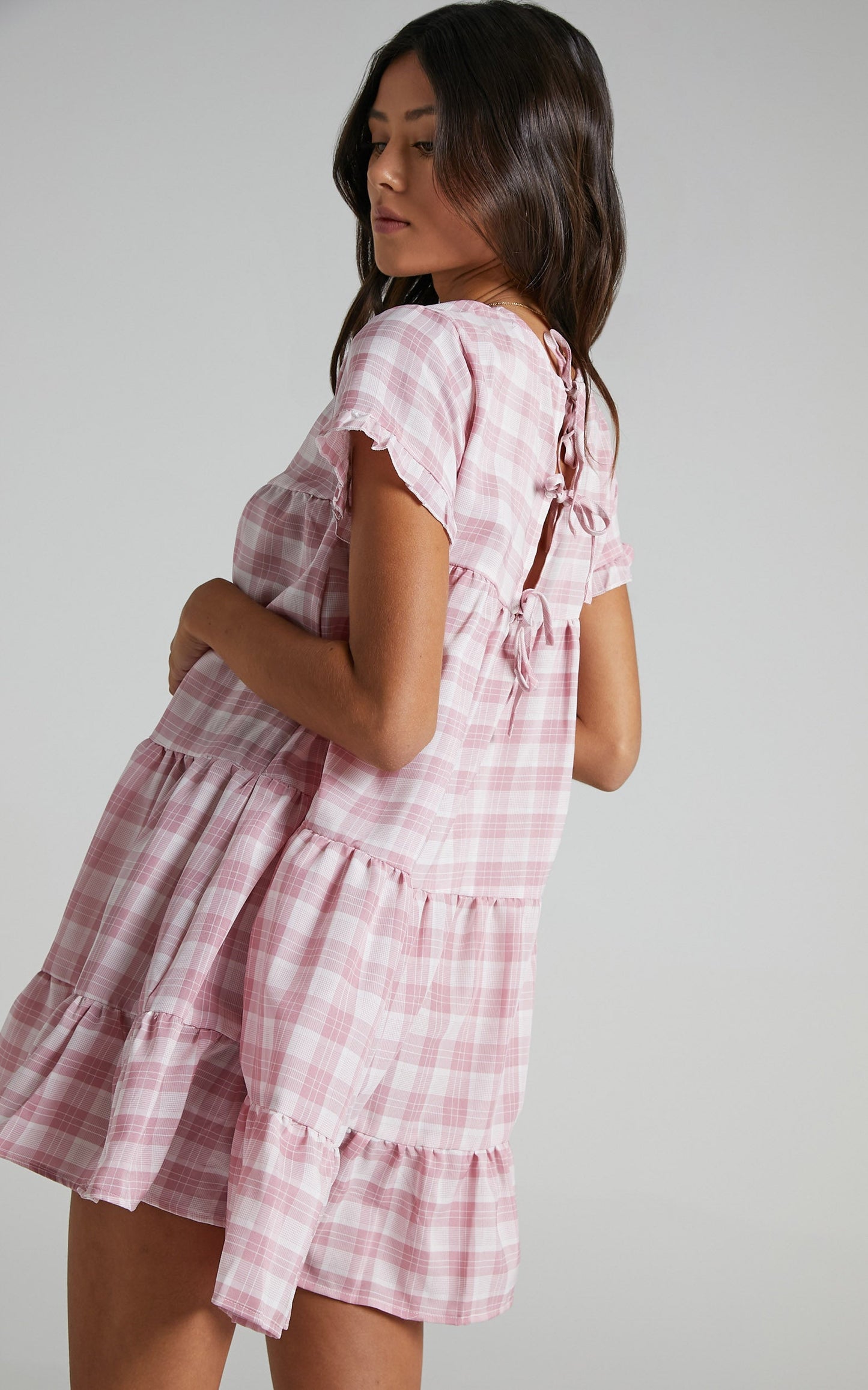 Elise Dress in Pink Check