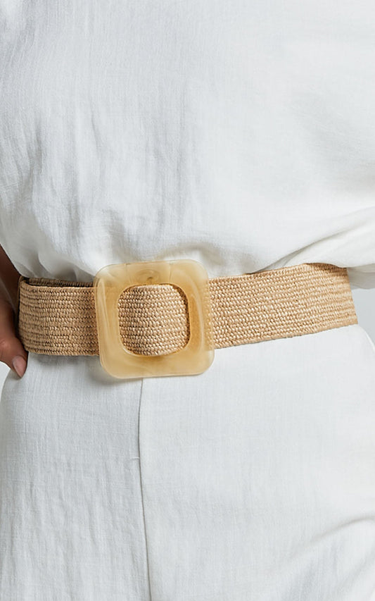 Ellenor Belt - Straw Belt in Natural