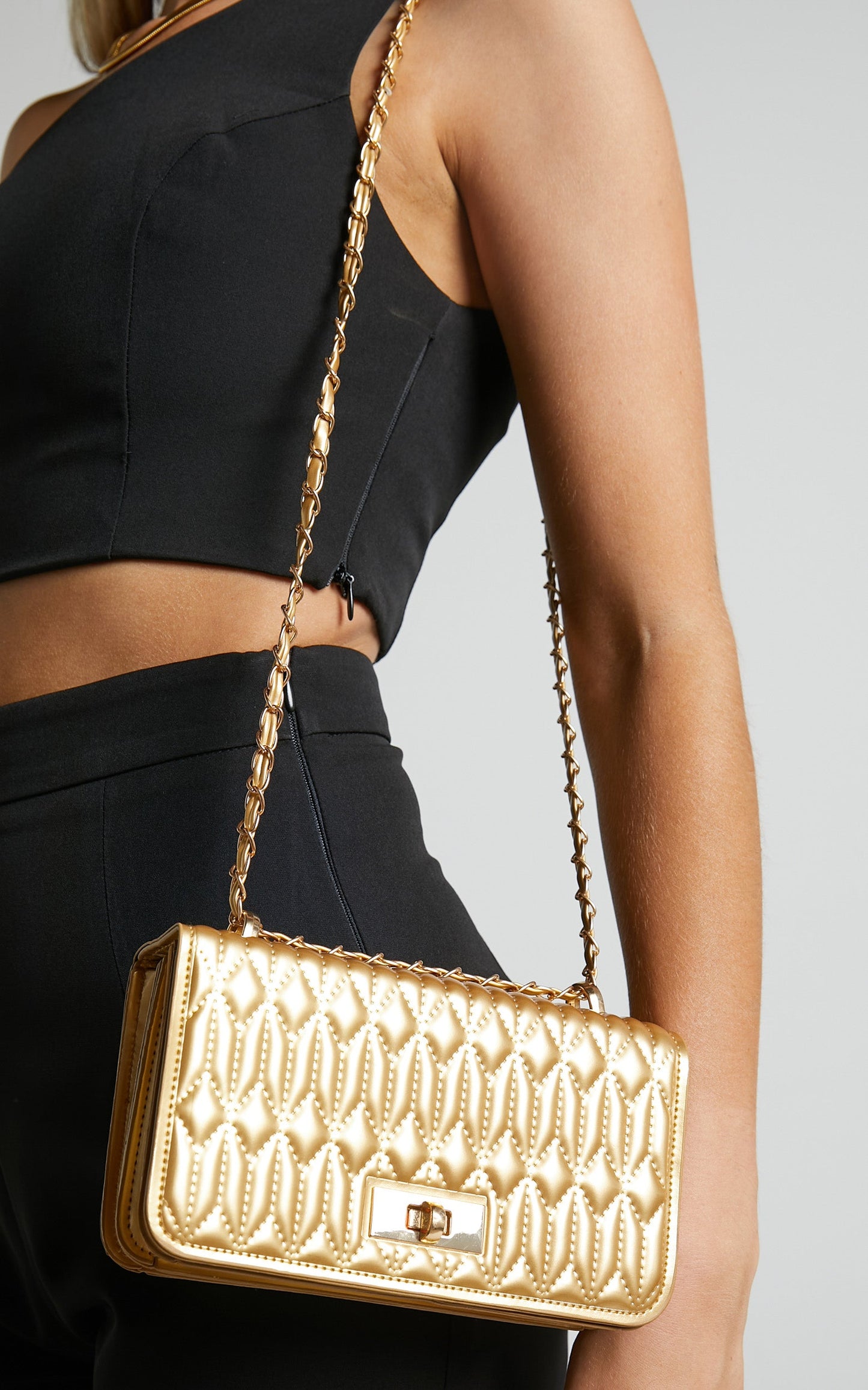 Emiella Quilted Bag in Gold