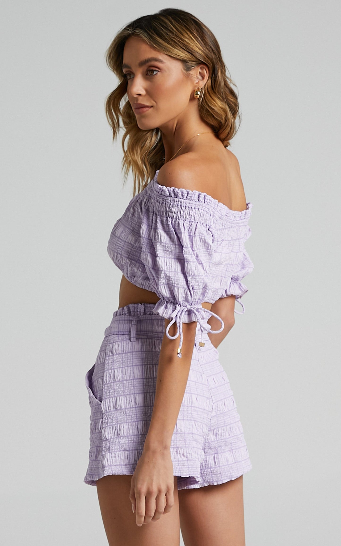 Emilienne Two Piece Set in Lilac Check