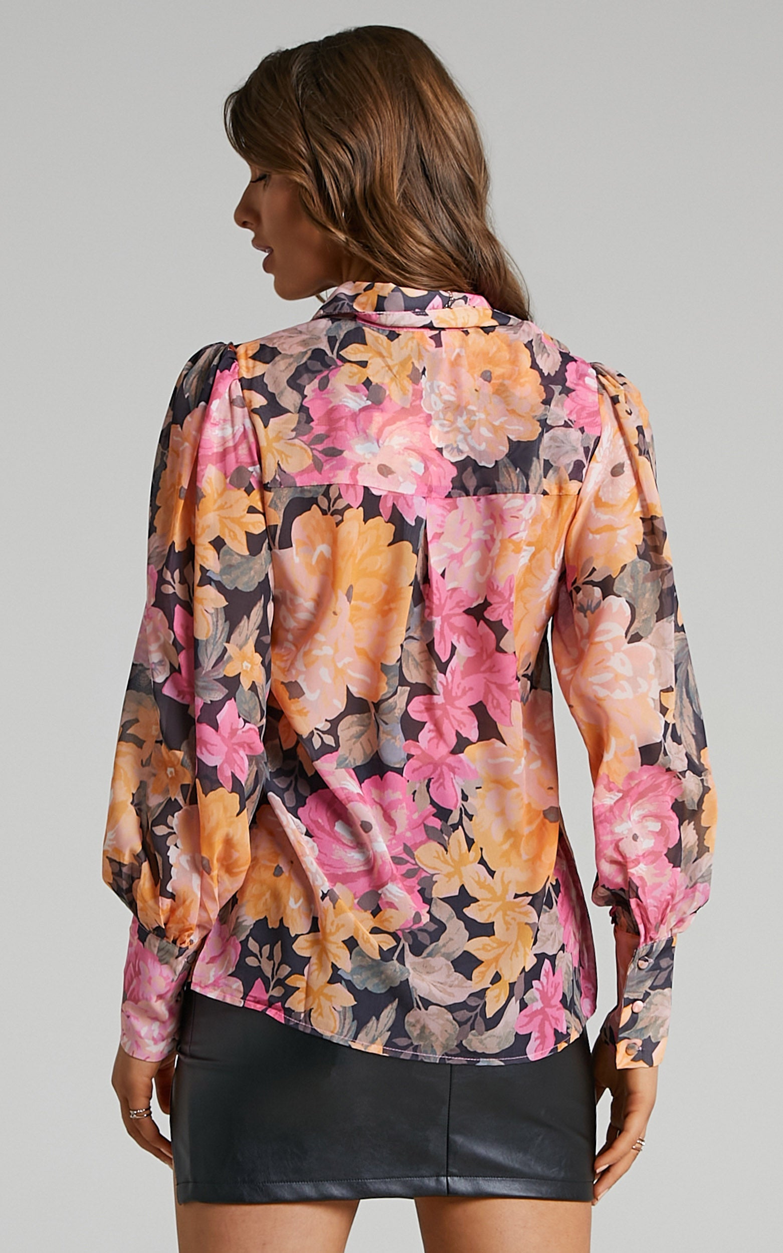 Enita Blouse in Black Floral
