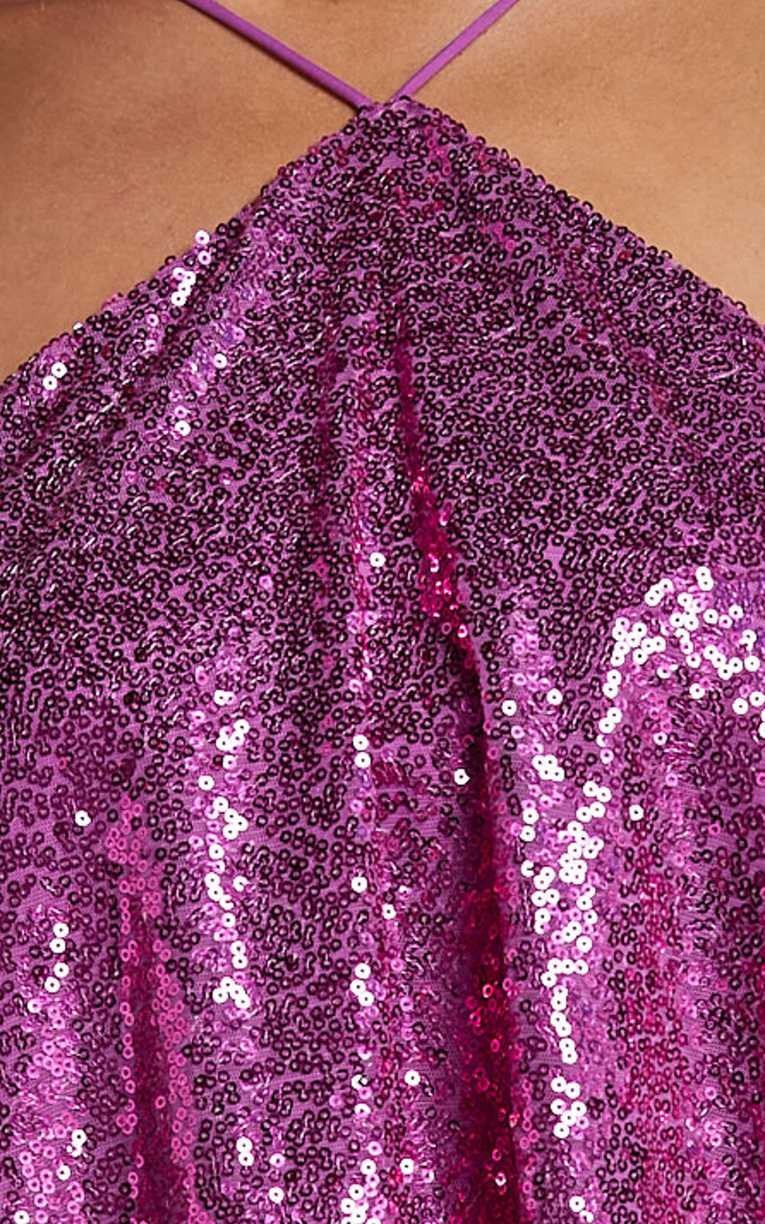 Eritha Mini Dress - Diamond Neck Slip Dress in Hot Pink