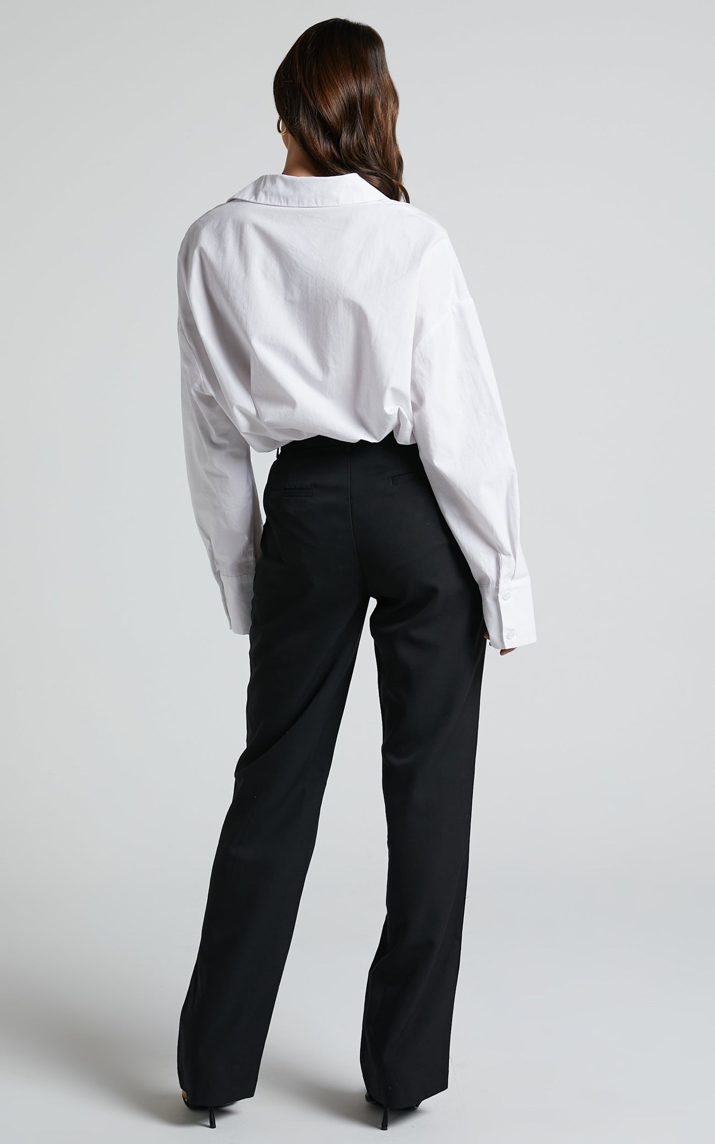 Ernez Pants - High Waisted Tailored Straight Pants in Black