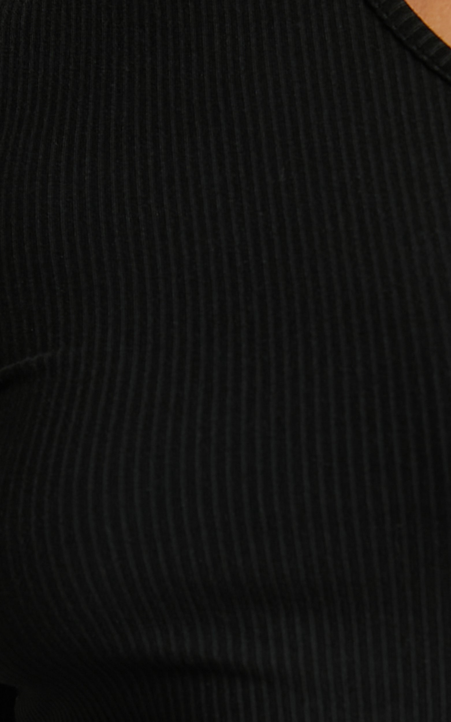 Esme Top - Asymmetrical High Neck Long Sleeve Top in Black
