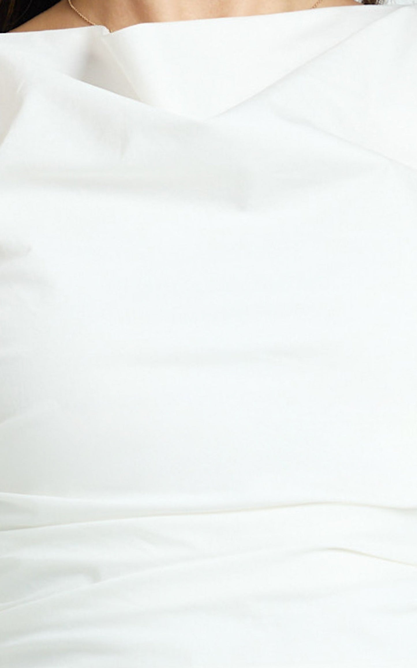 Esme Top - Boat Neck Gathered Top in White