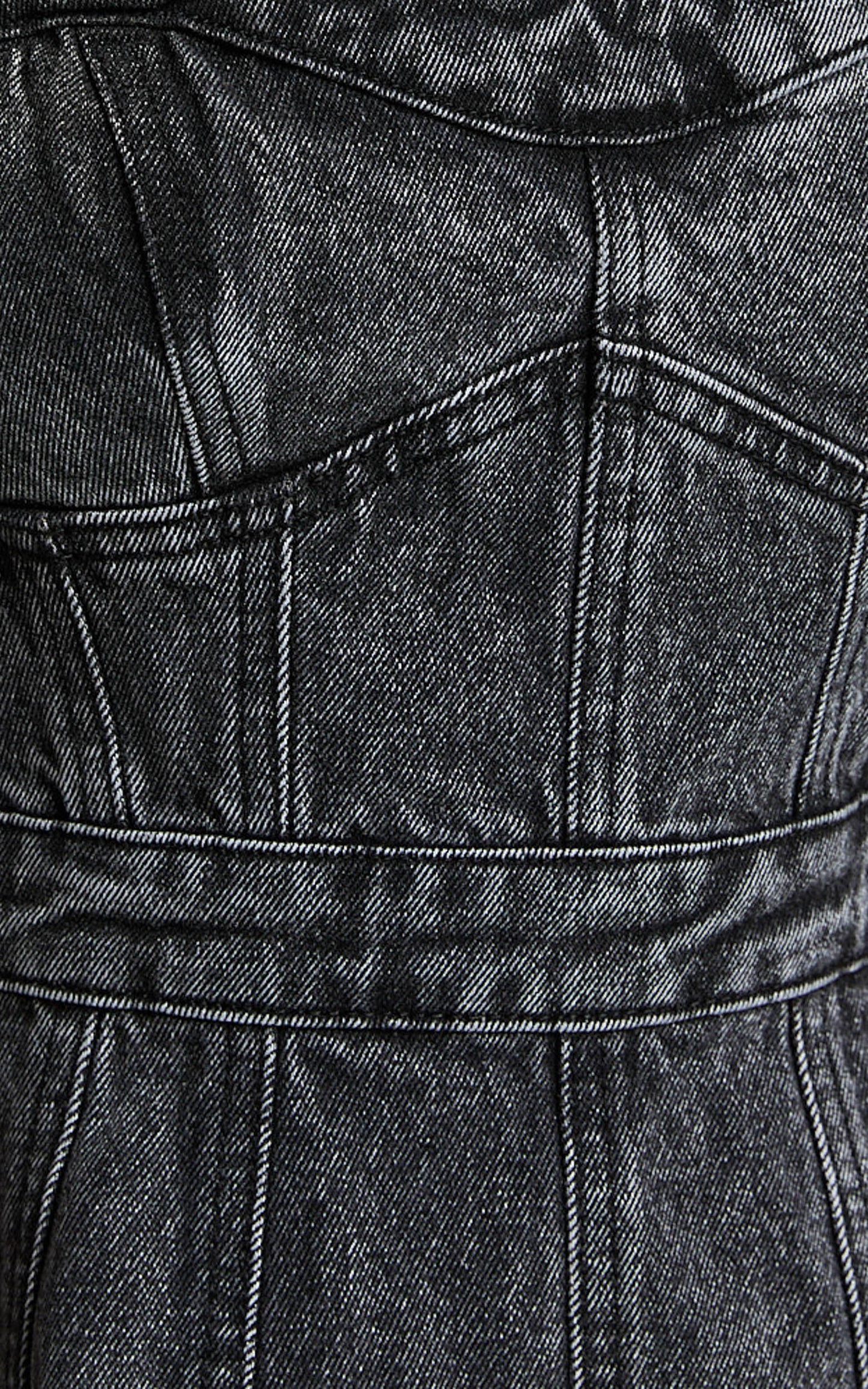 Estonia Mini Dress - Denim Dress in Washed Black