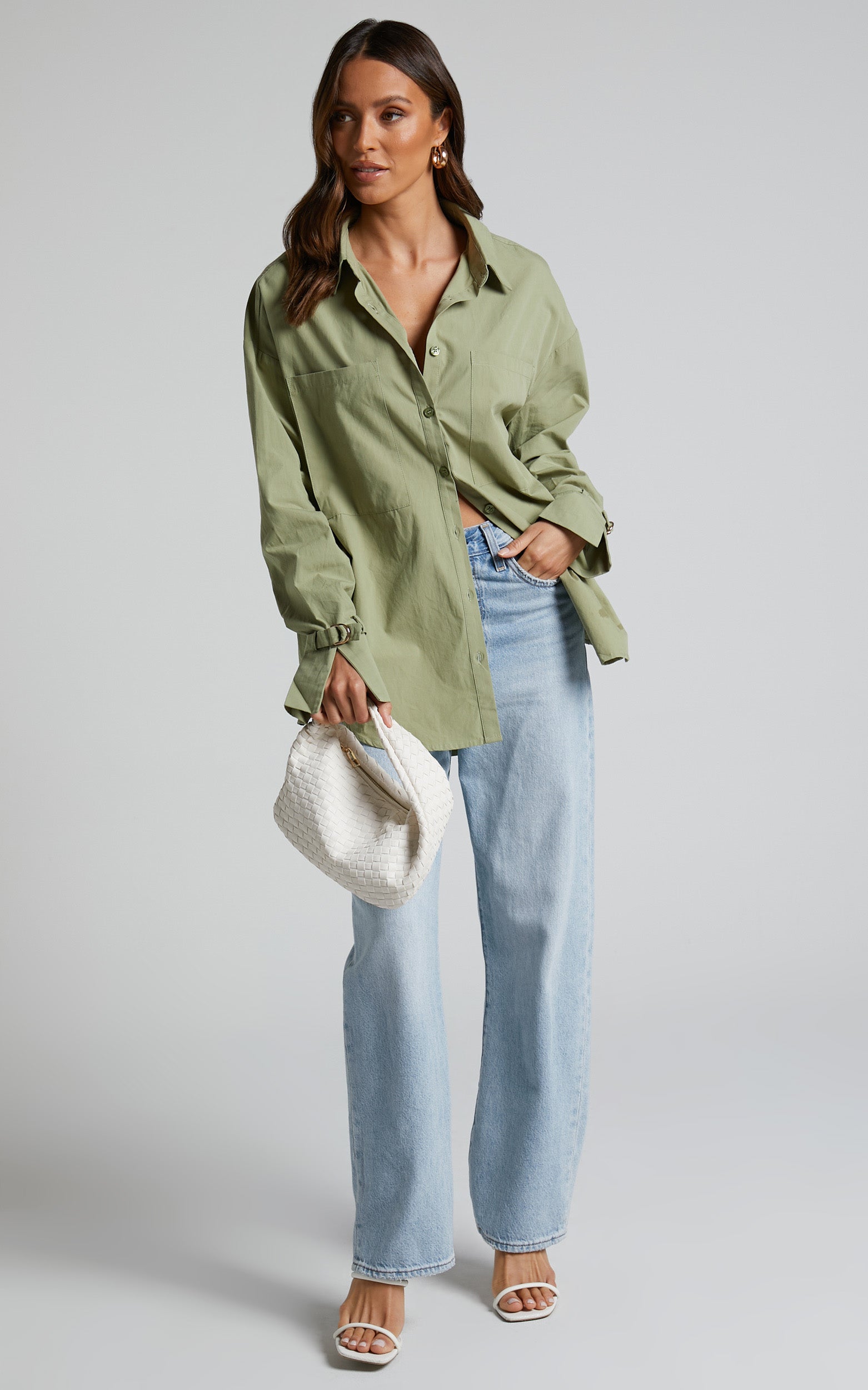 Evanlyn Shirt - Split Cuff Shirt in Sage
