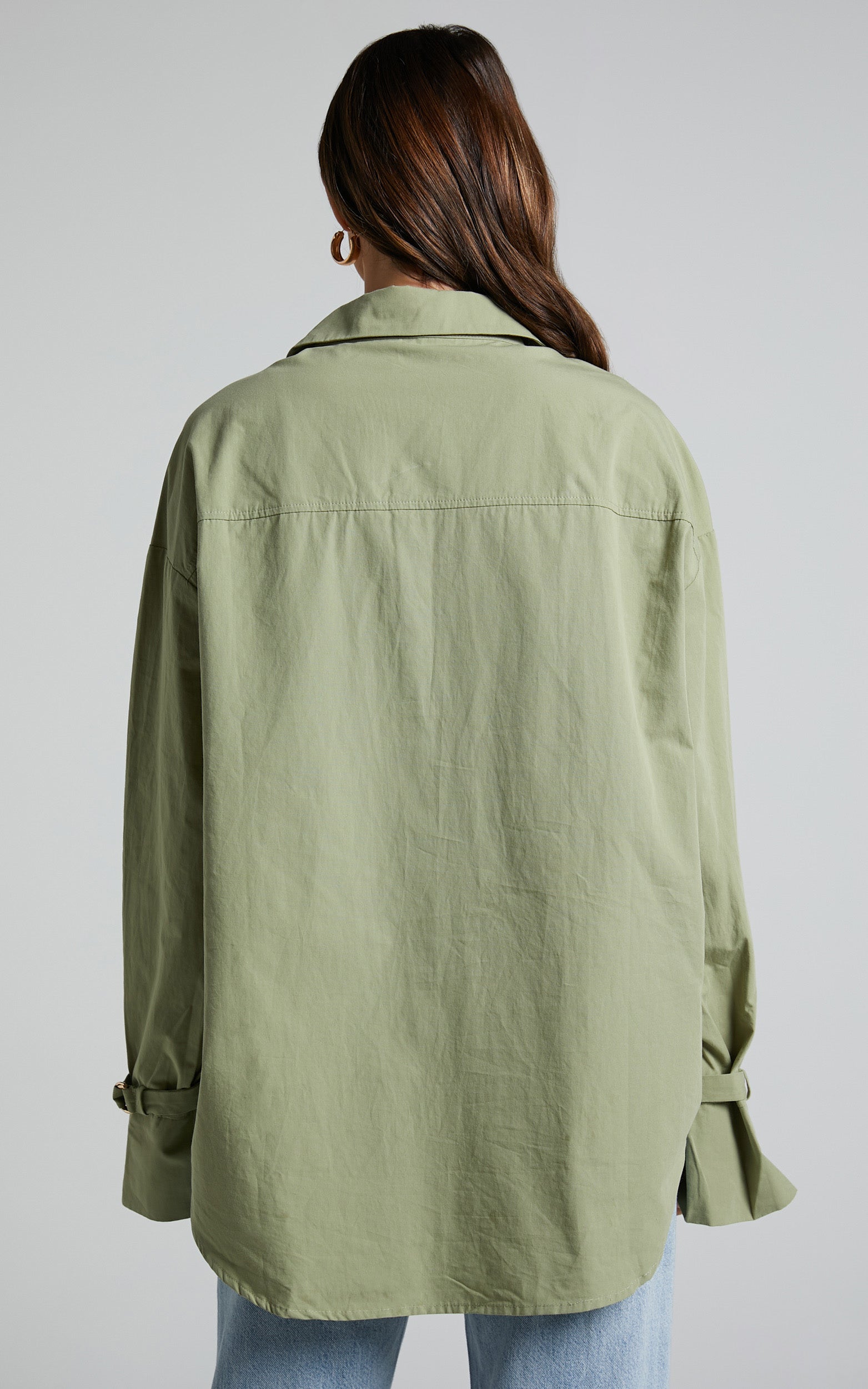 Evanlyn Shirt - Split Cuff Shirt in Sage