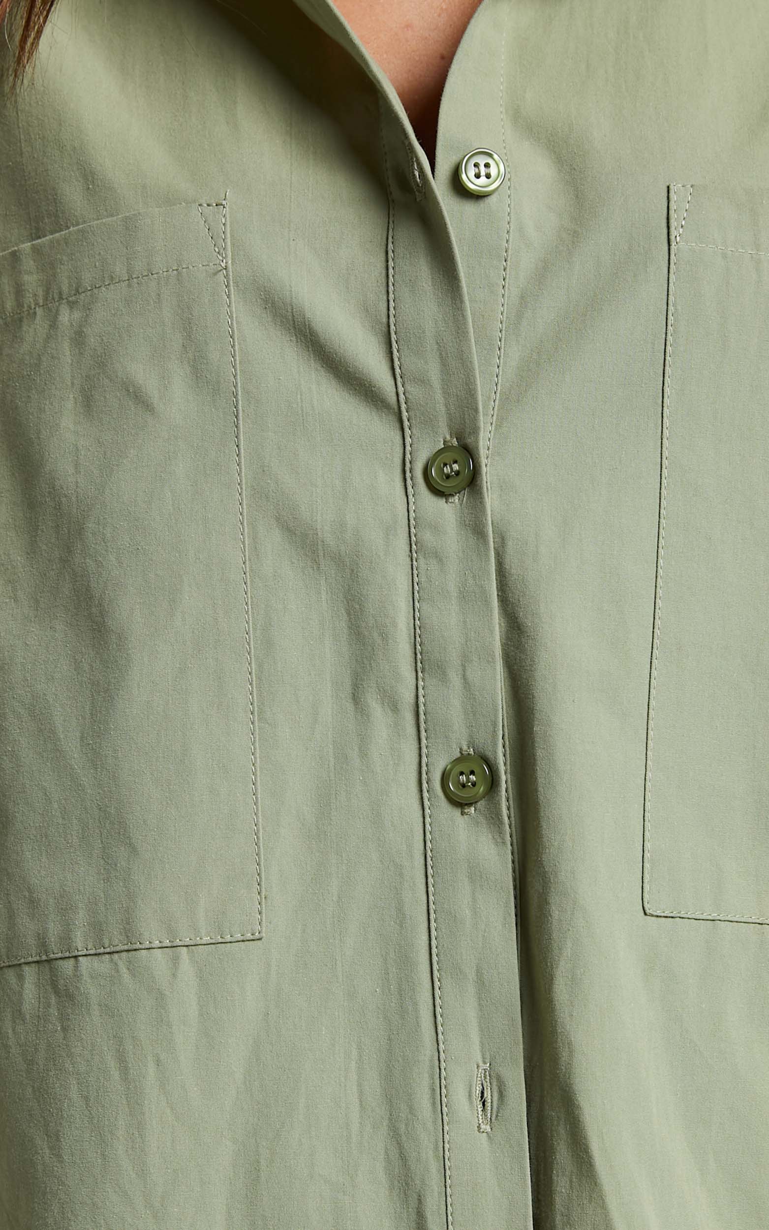 Evanlyn Shirt - Split Cuff Shirt in Sage