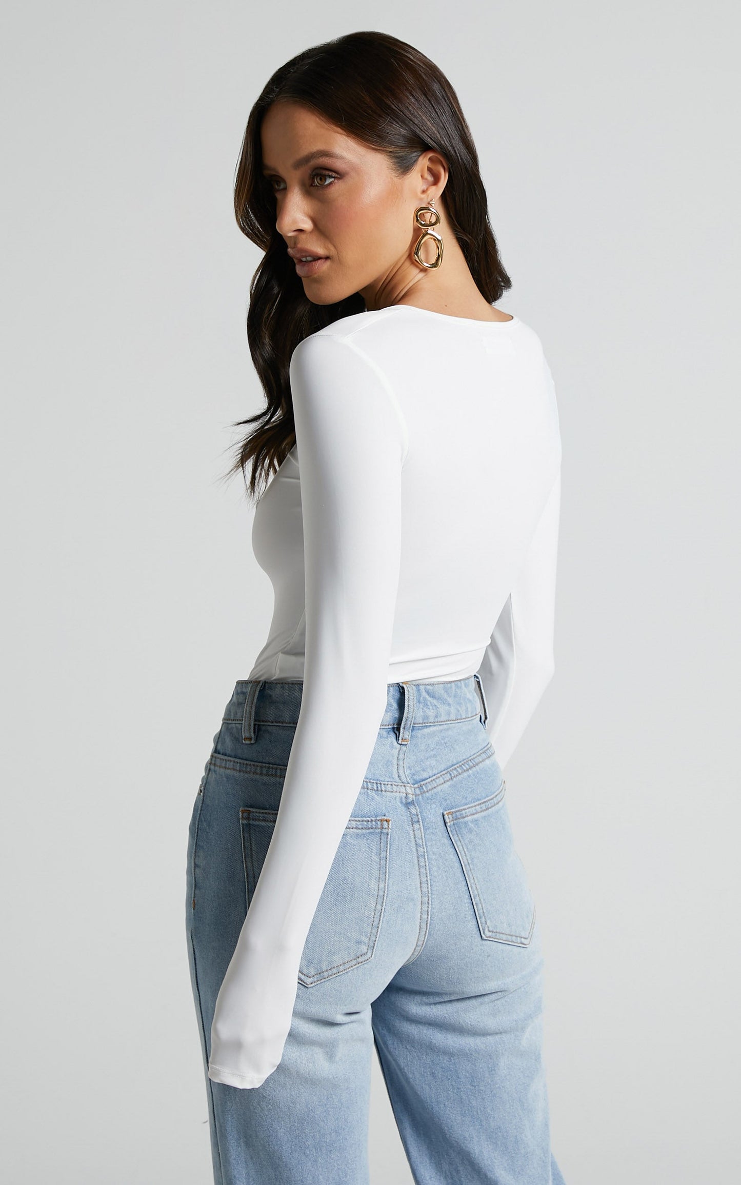 Evelina Bodysuit - Scoop Neck Bodysuit in Off white