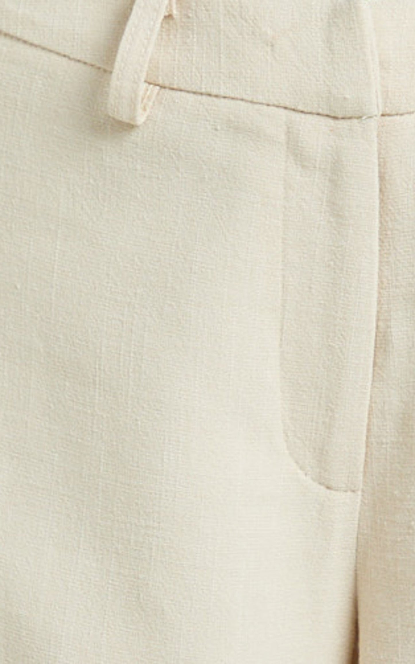 Evie Pants - Mid Rise Wide Leg Linen Blend Tailored Pants in Sand