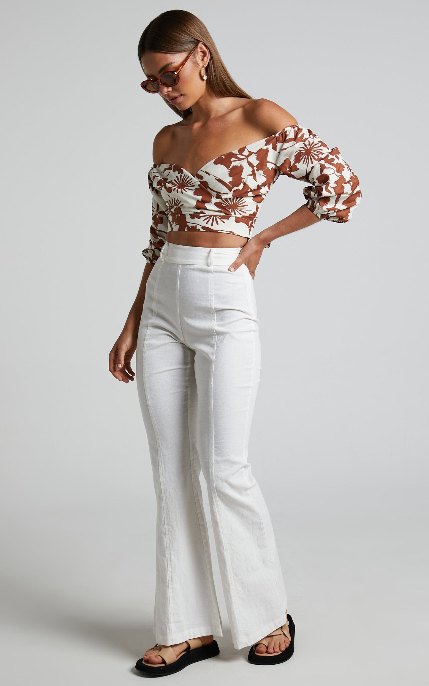 Evita Top - Off Shoulder Sweetheart Wrap Top in Multi