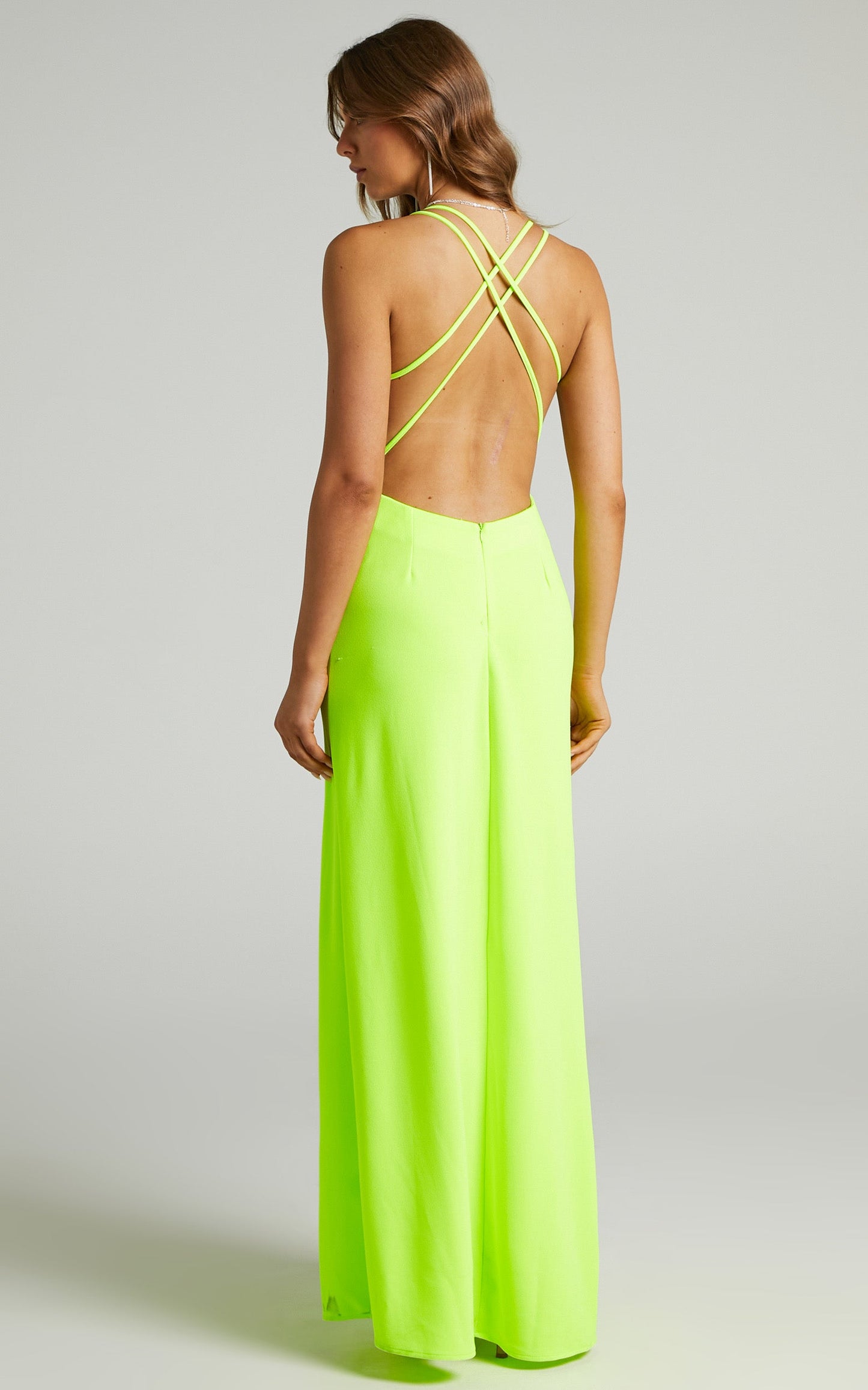 Evnika Midi Dress - Strappy Dress with Low Back in Green