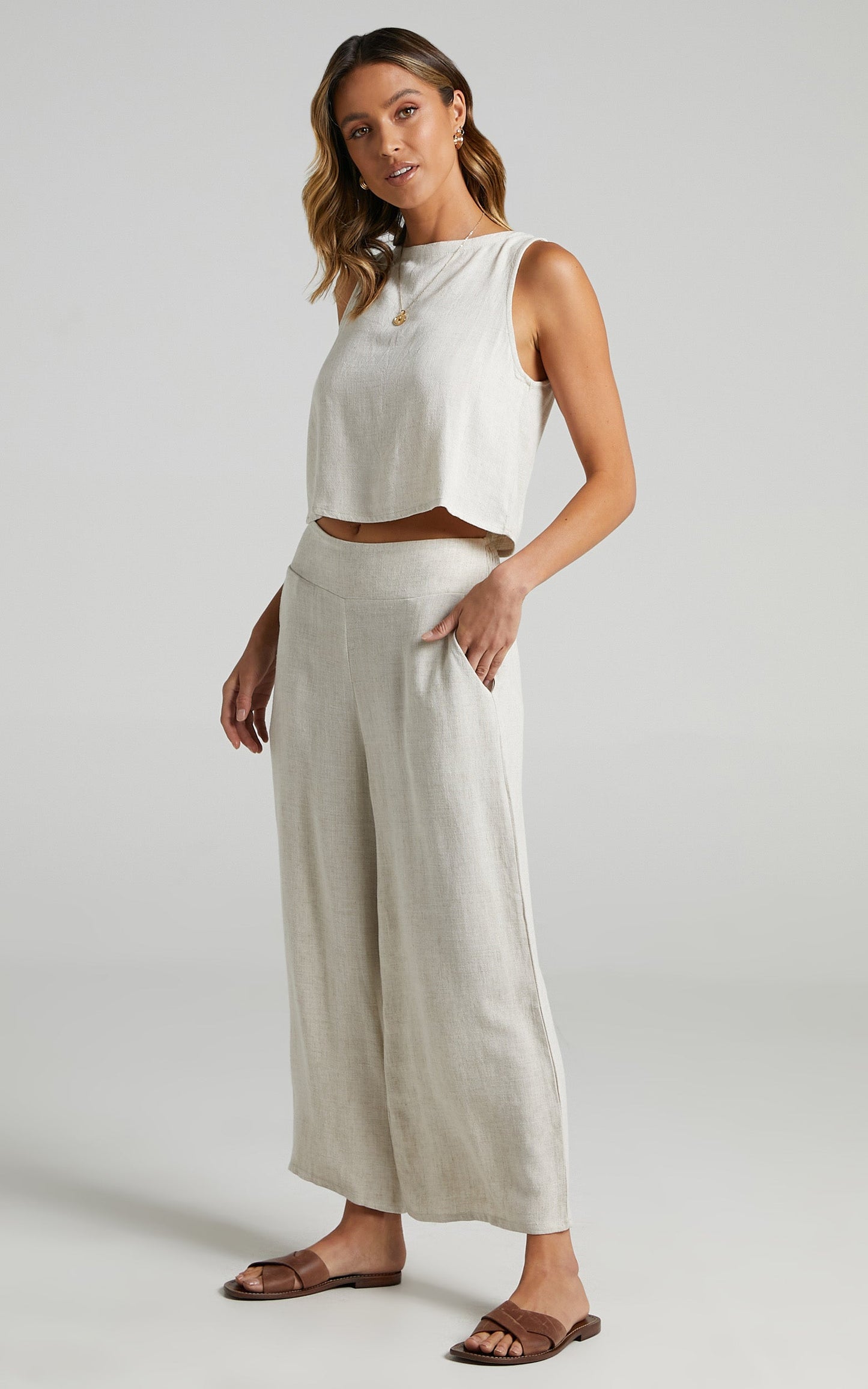Eyes On Love Pants in Beige