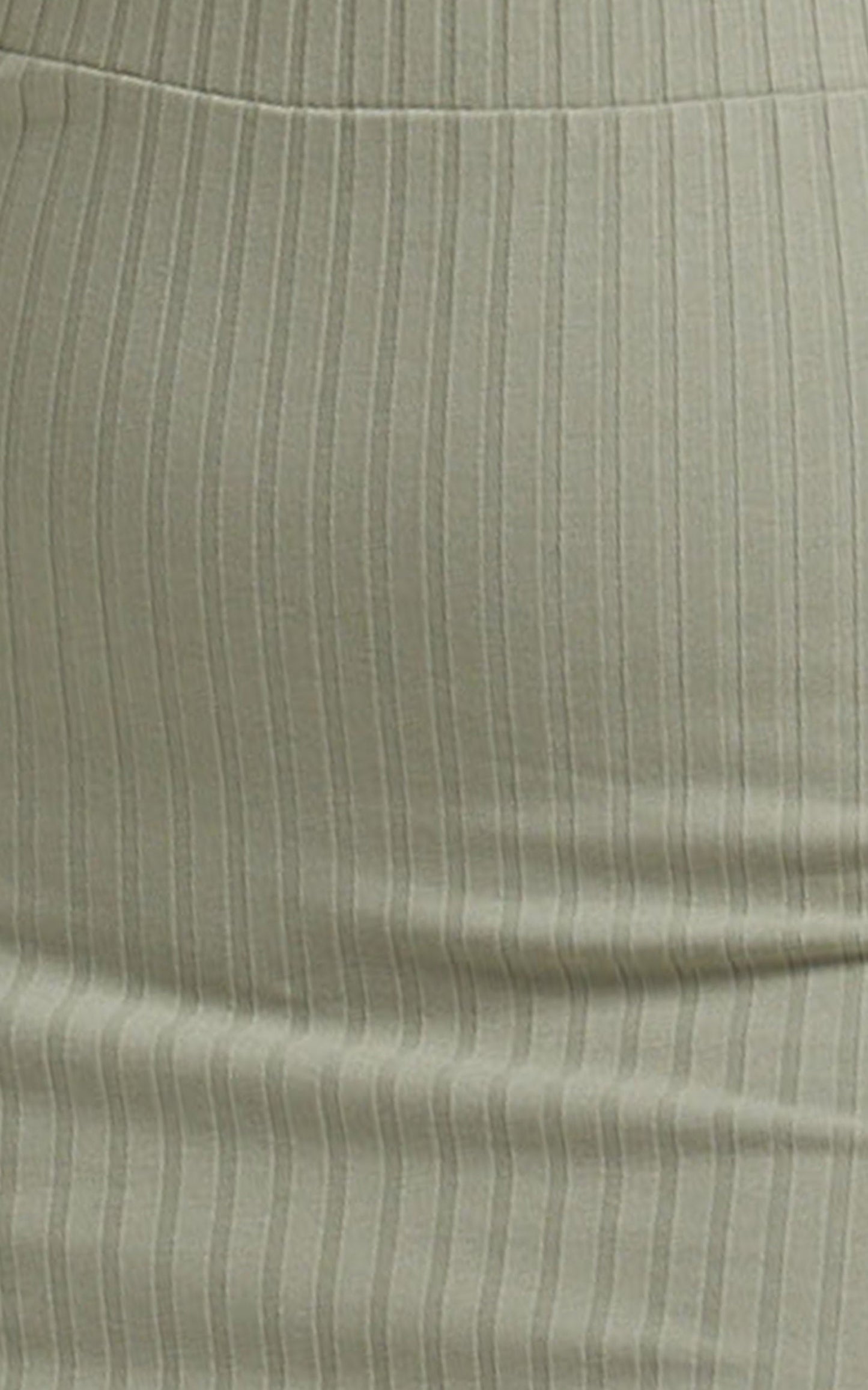Dayla Ribbed Crop Top and Side Split Midi Skirt Two Piece Set in Sage