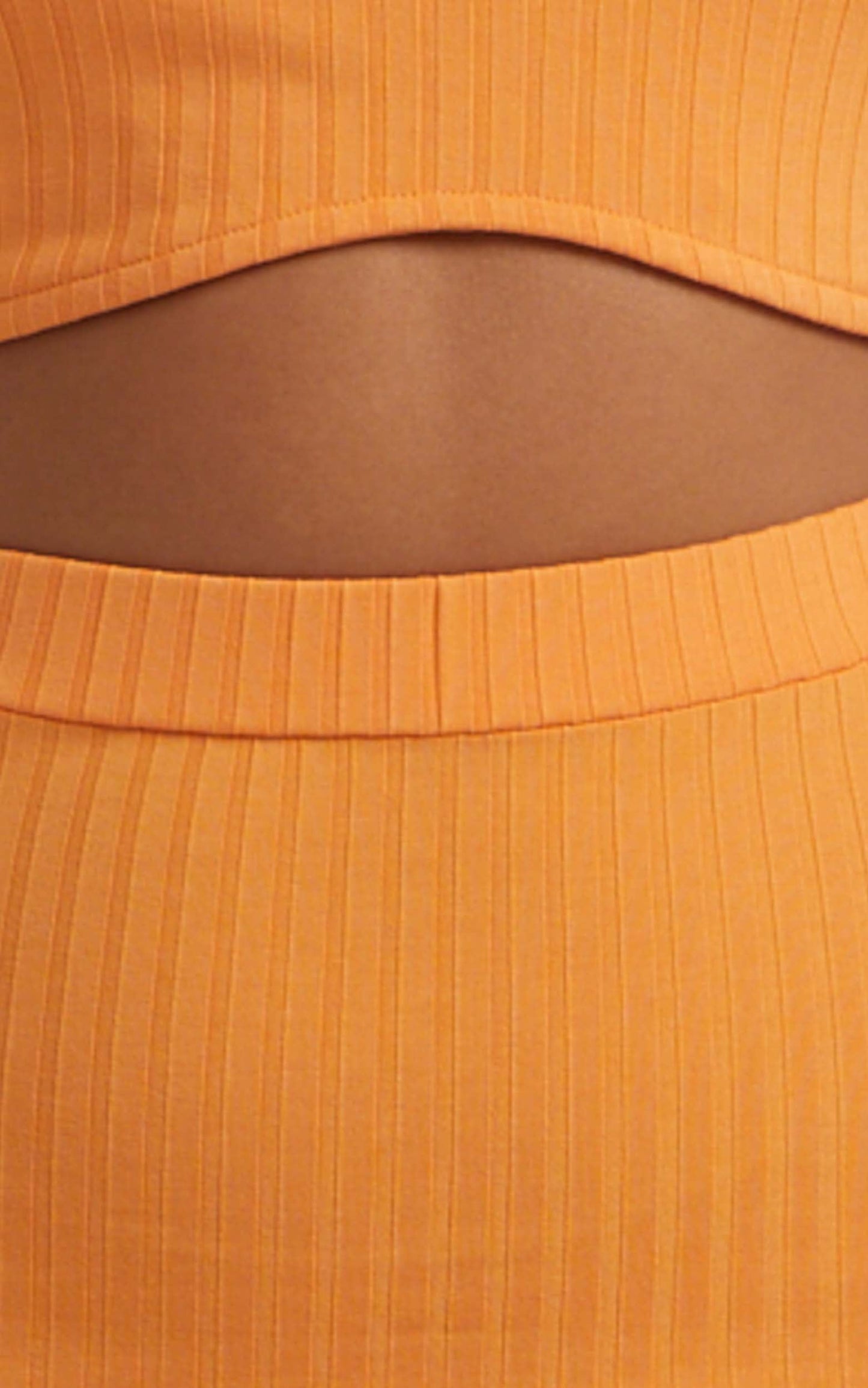Dayla Ribbed Crop Top and Side Split Midi Skirt Two Piece Set in Sherbet