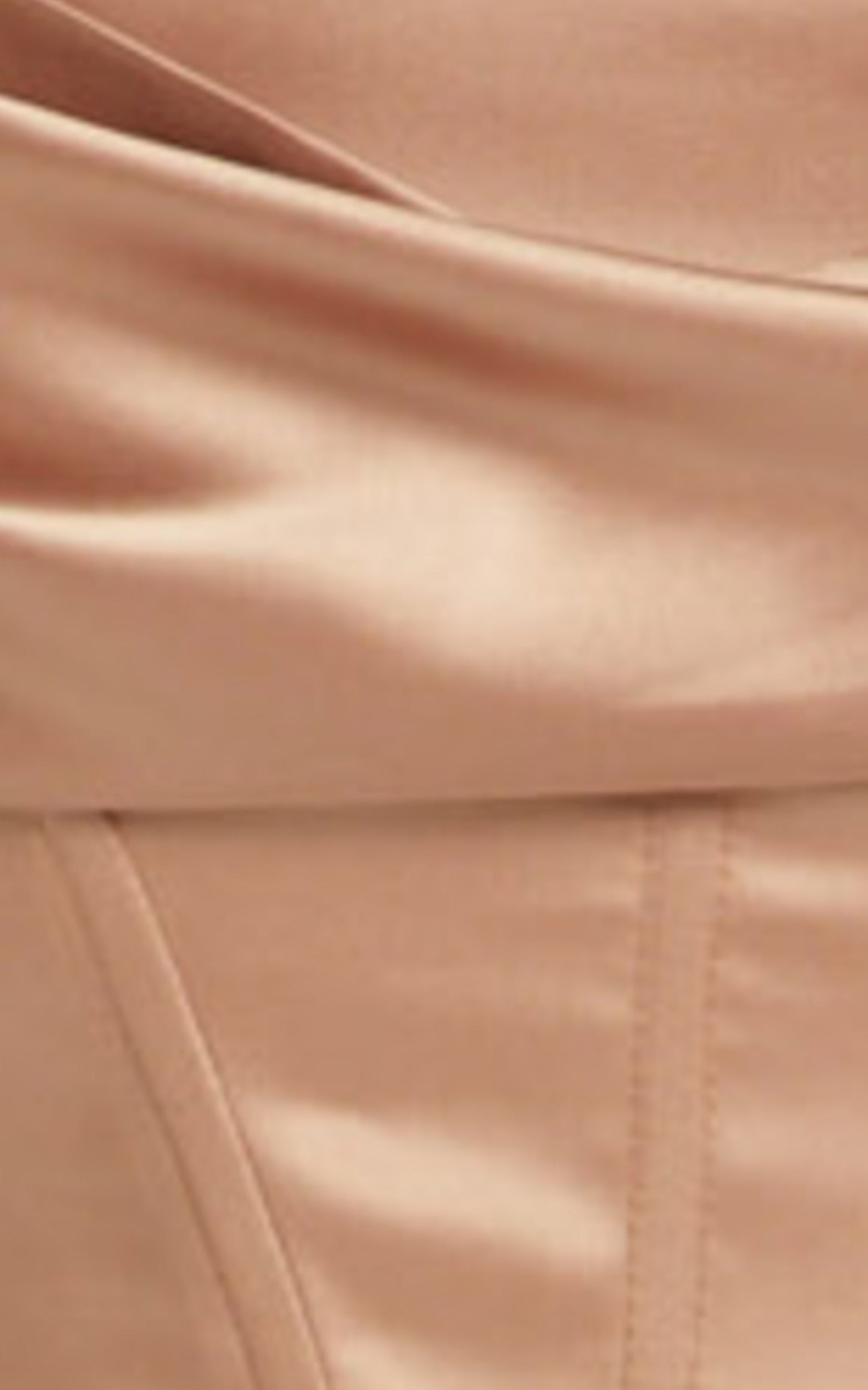 Jadey Cowl Neck Corset Crop Top in Nude Satin