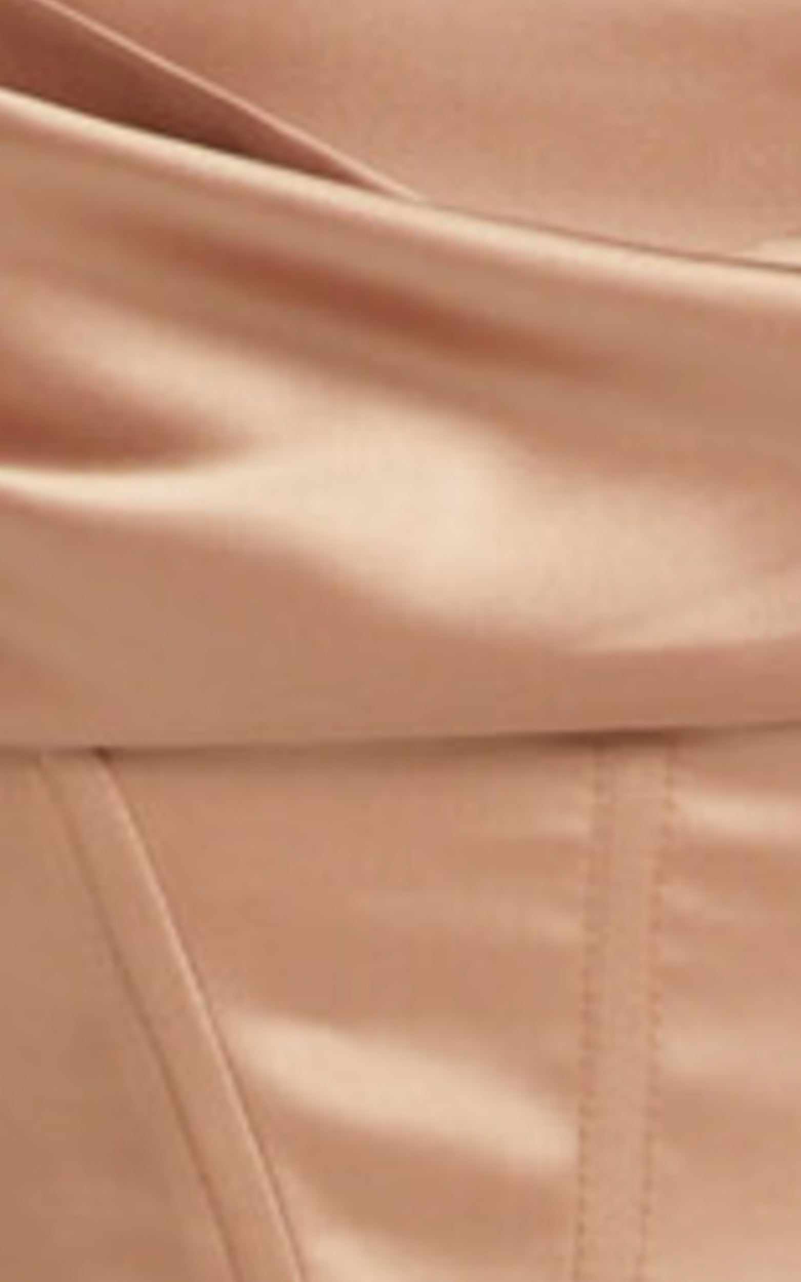 Jadey Cowl Neck Corset Crop Top in Nude Satin