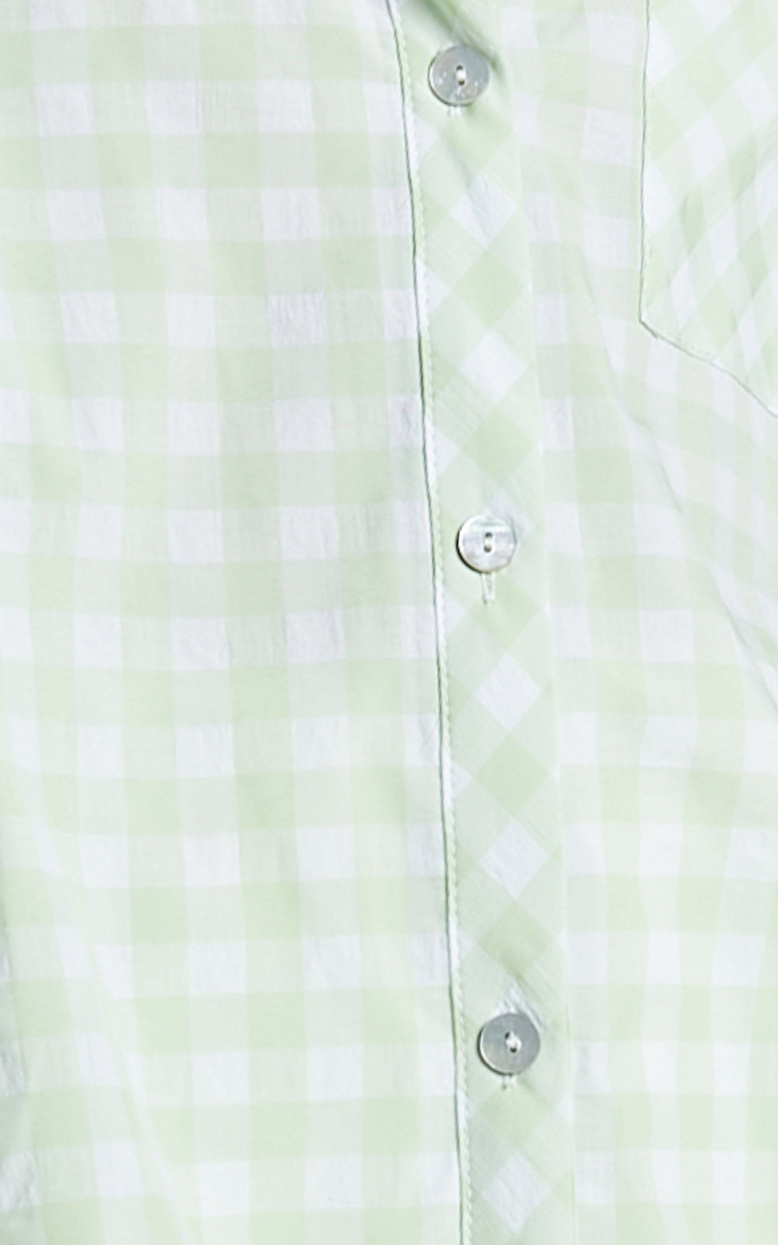 Madelyn Shirt - Relaxed Longline Shirt in Mint Gingham