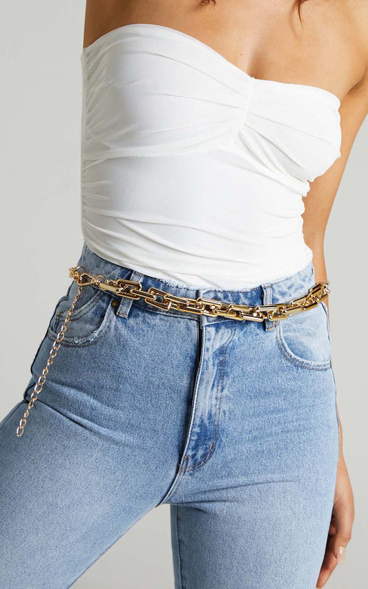 FRAN CHAIN BELT in Gold