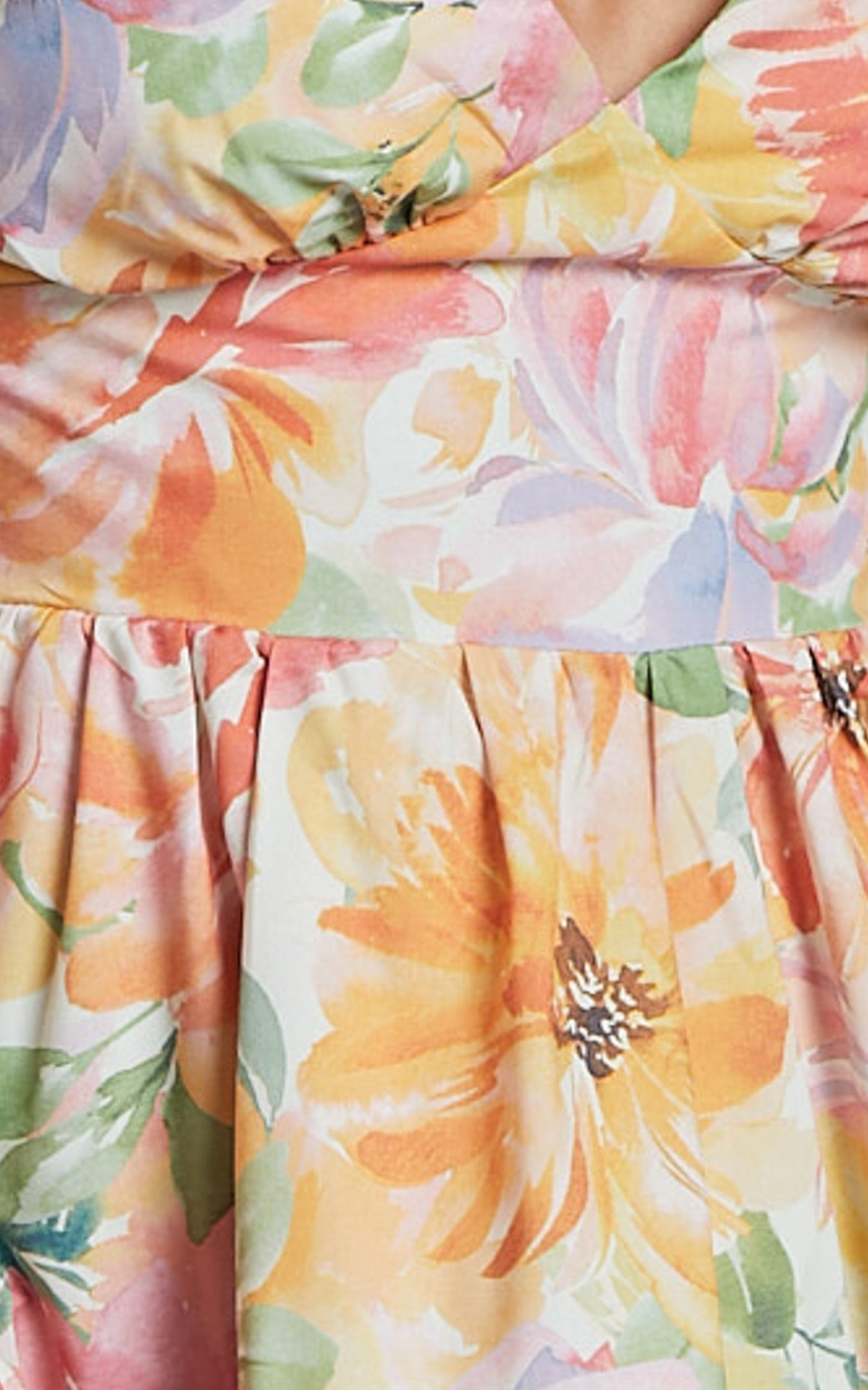 Jeanise Mini Dress - Flutter Sleeve Tiered Dress in Summer Floral