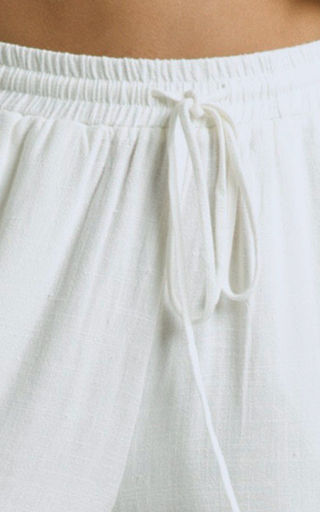 Adalila Pants - Linen Wide Leg Relaxed Pants in White