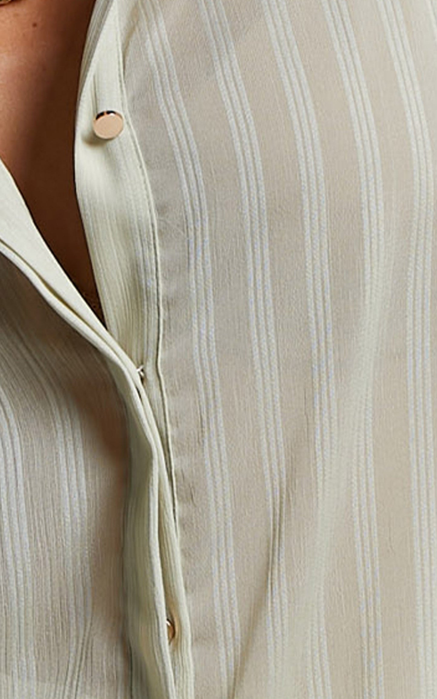 Nitale Blouse - Stripe Bishop Sleeve Blouse in Sage