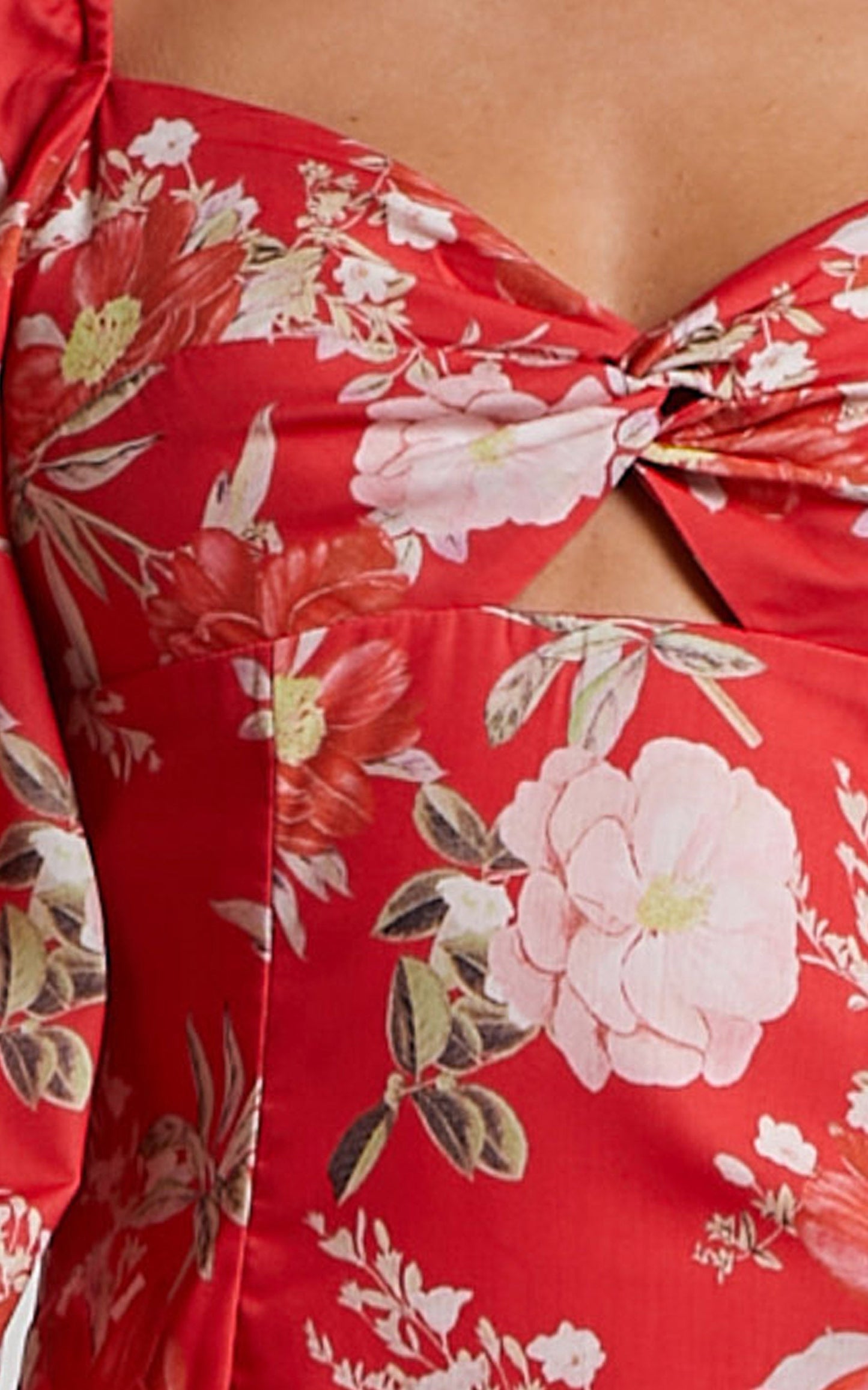 Viveca Mini Dress - Balloon Sleeve Twist Front Dress in Rosie Floral