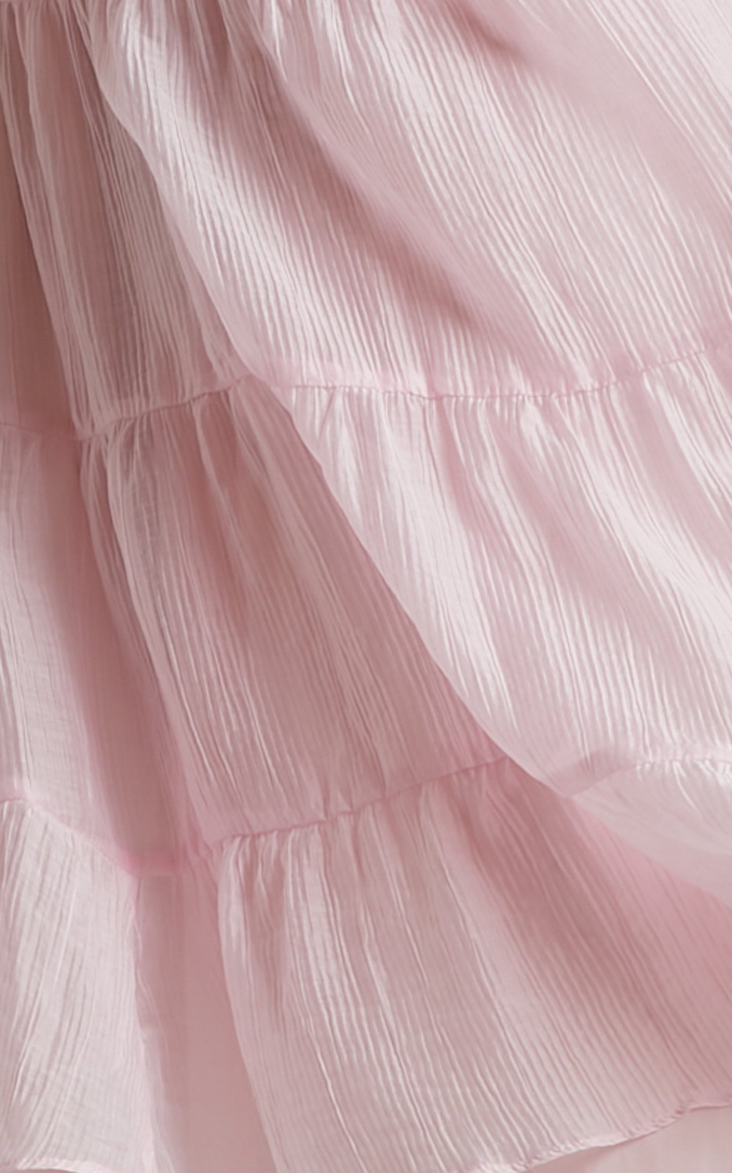 Emiralda Midi Dress - Puff Sleeve Sweetheart Tiered Midi Dress in Pink