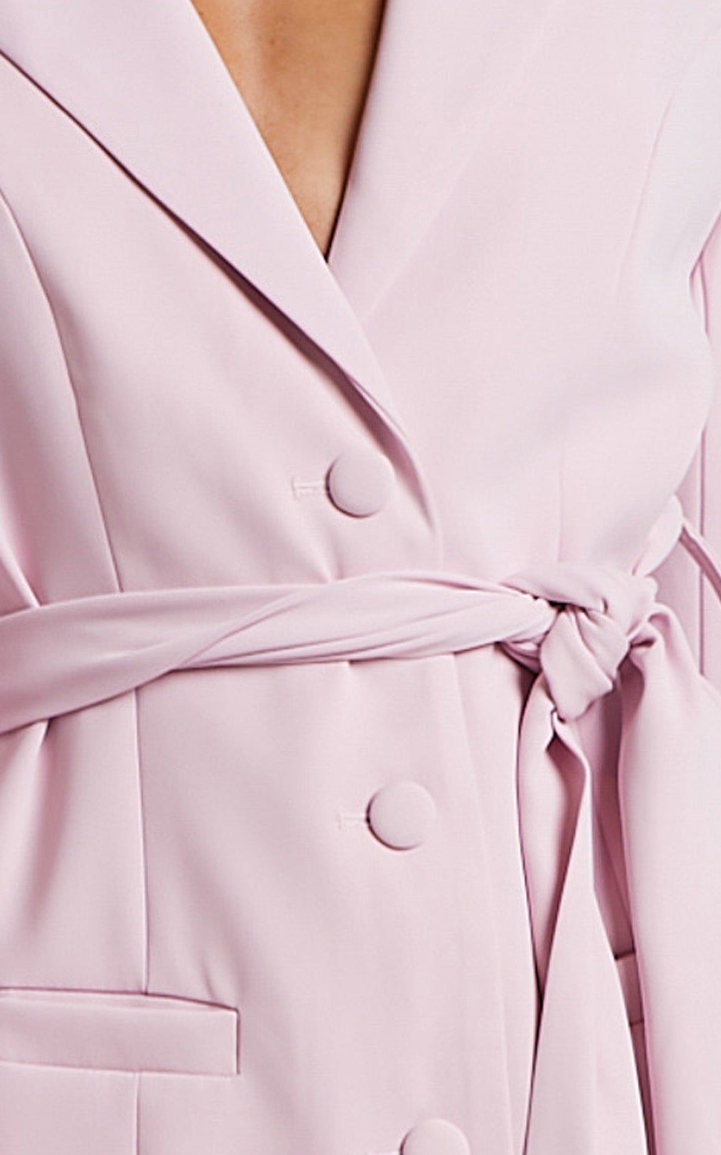 Mhina Mini Dress - Waist Tie Blazer Dress in Pink