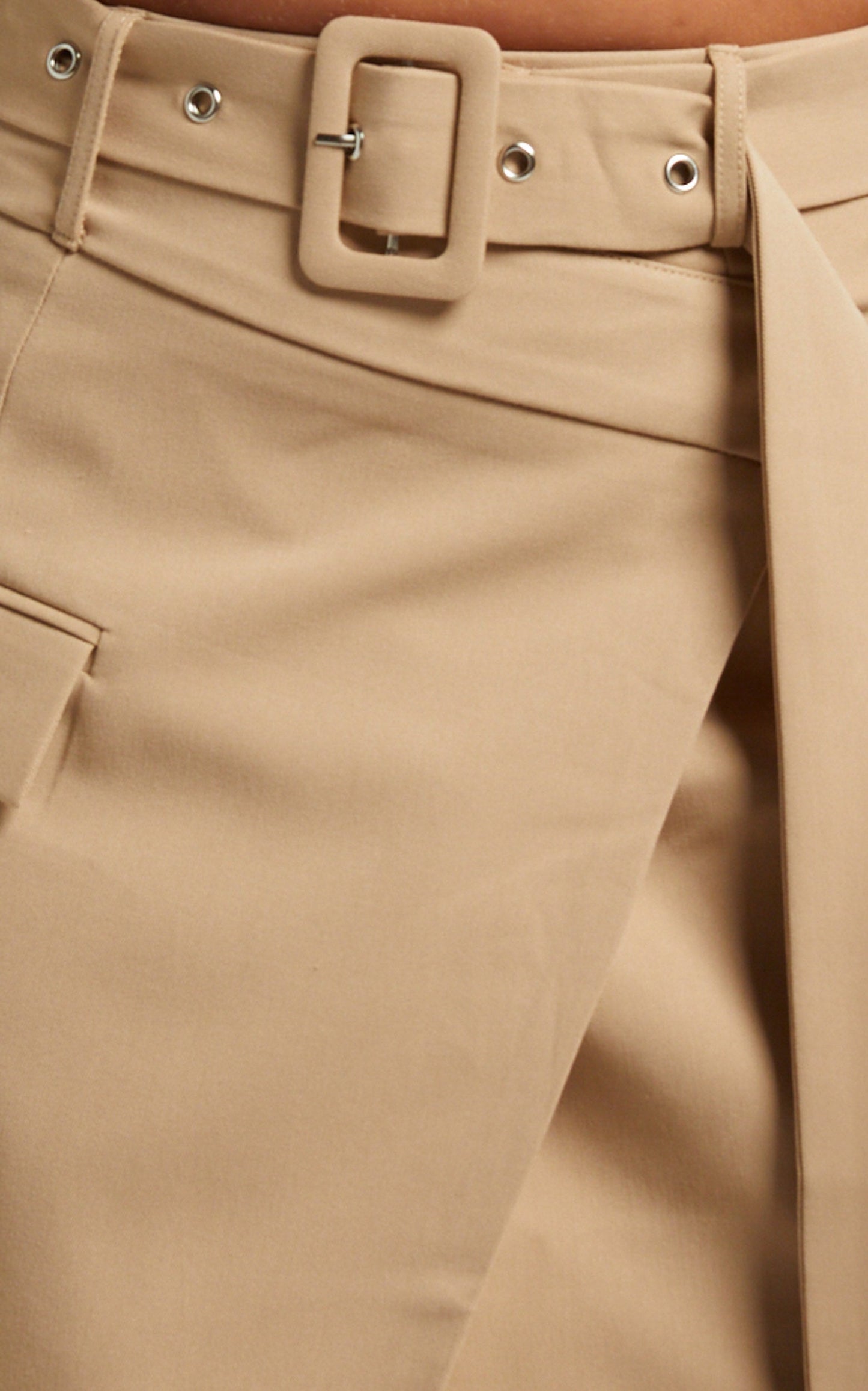 Valeria Mini Skirt - Asymmetric Skirt in Camel