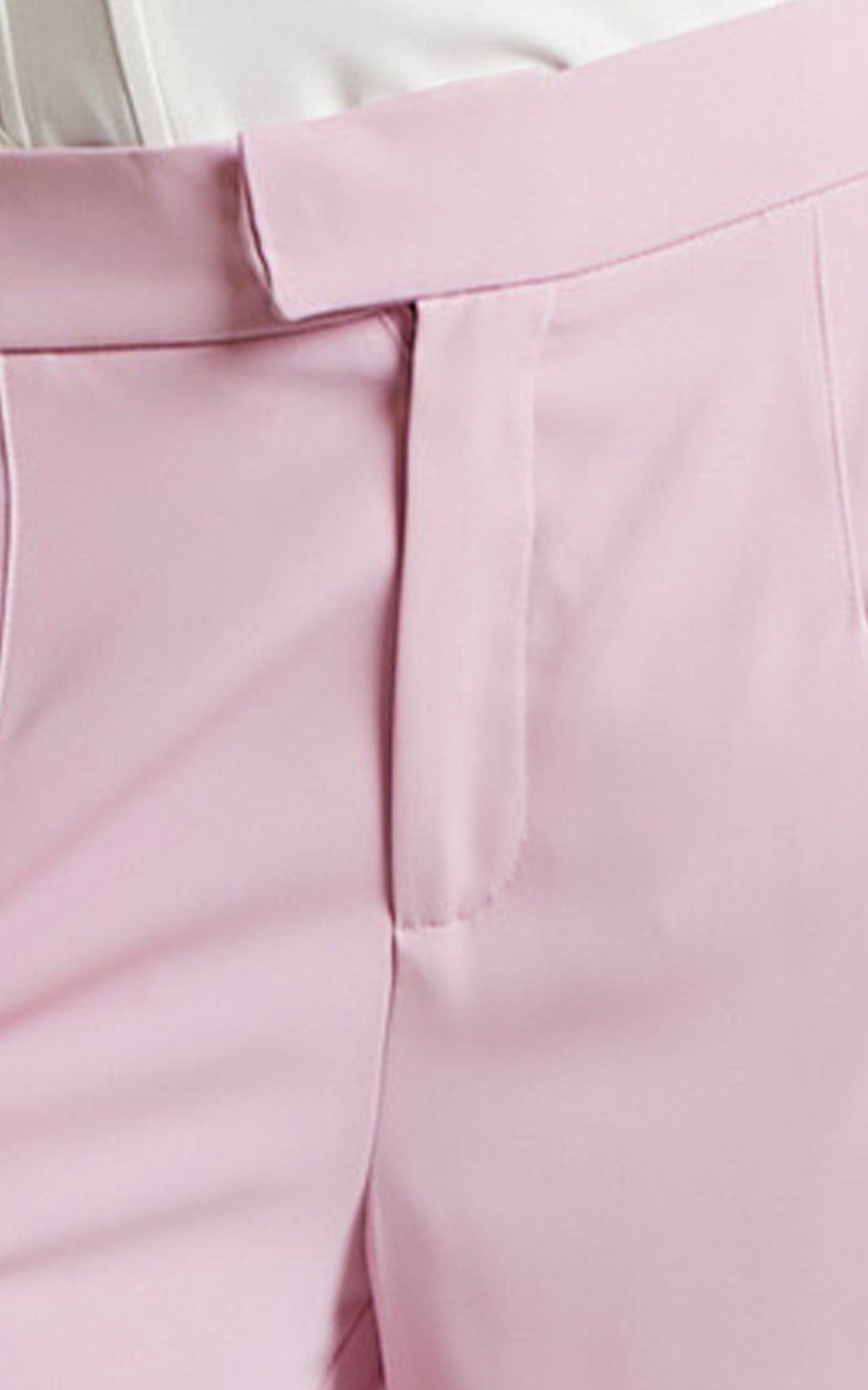 Mhina Trousers - High Waisted Split Hem Tailored Trousers in Pink