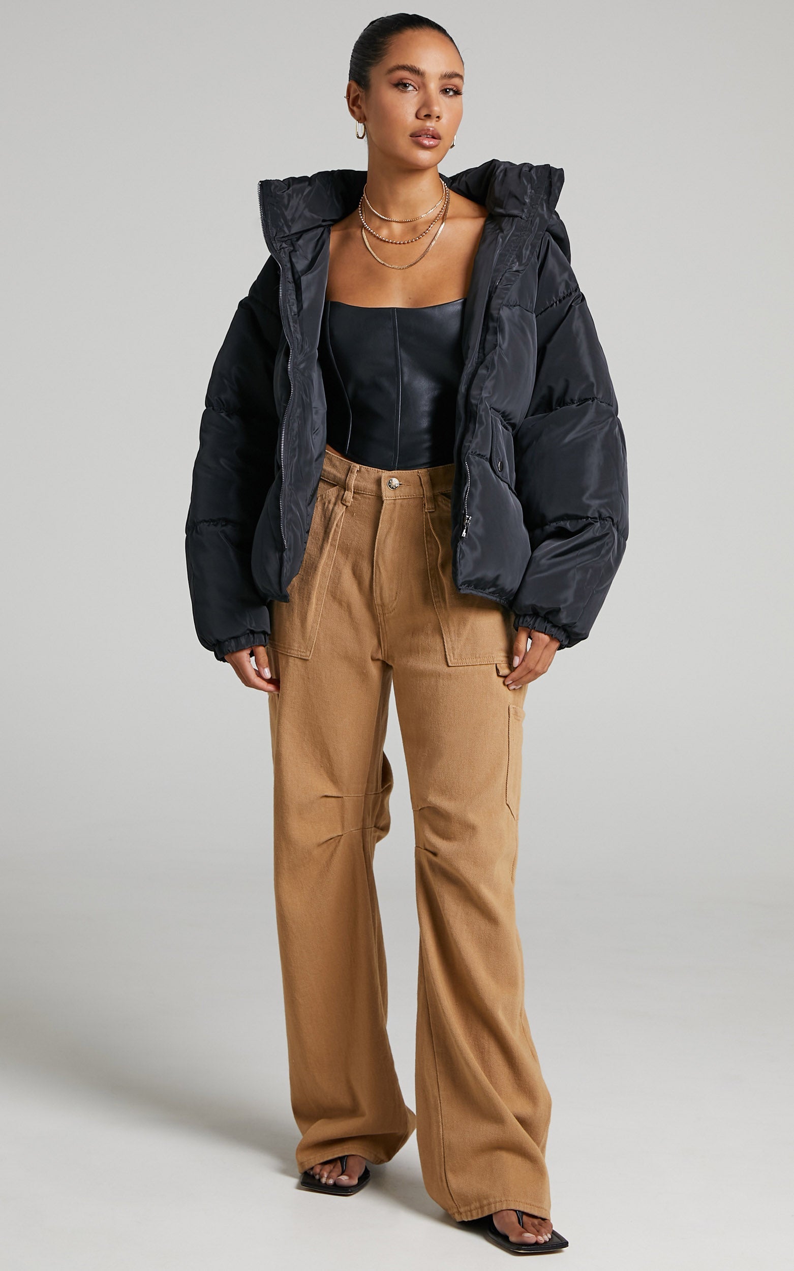 Felise Puffer Jacket in Black