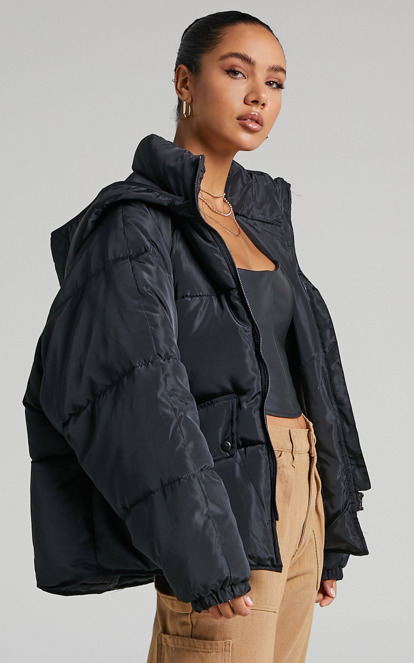 Felise Puffer Jacket in Black