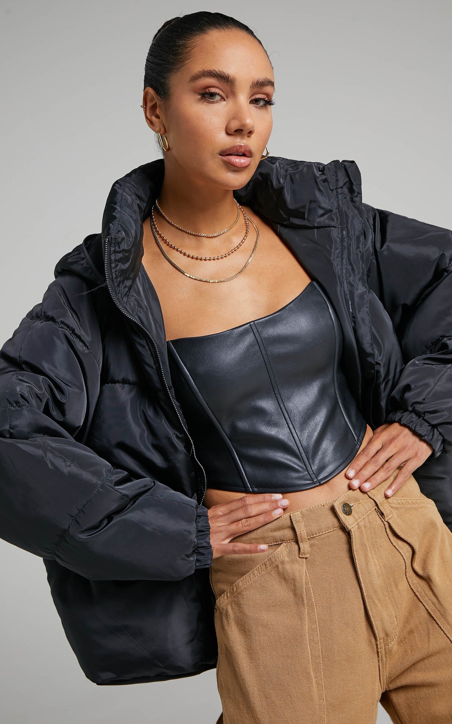 Felise Puffer Jacket in Black