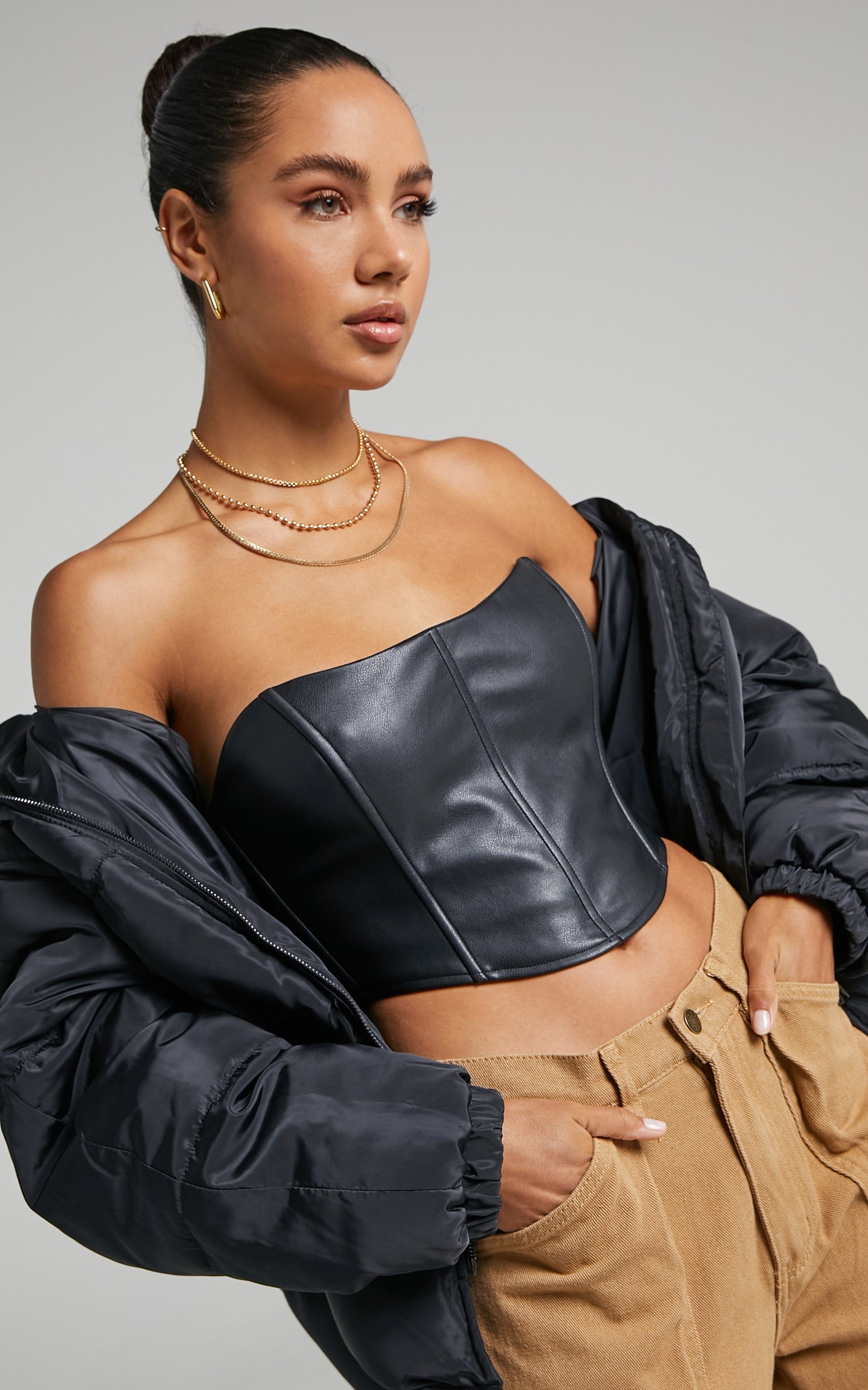 Felise Puffer Jacket in Black