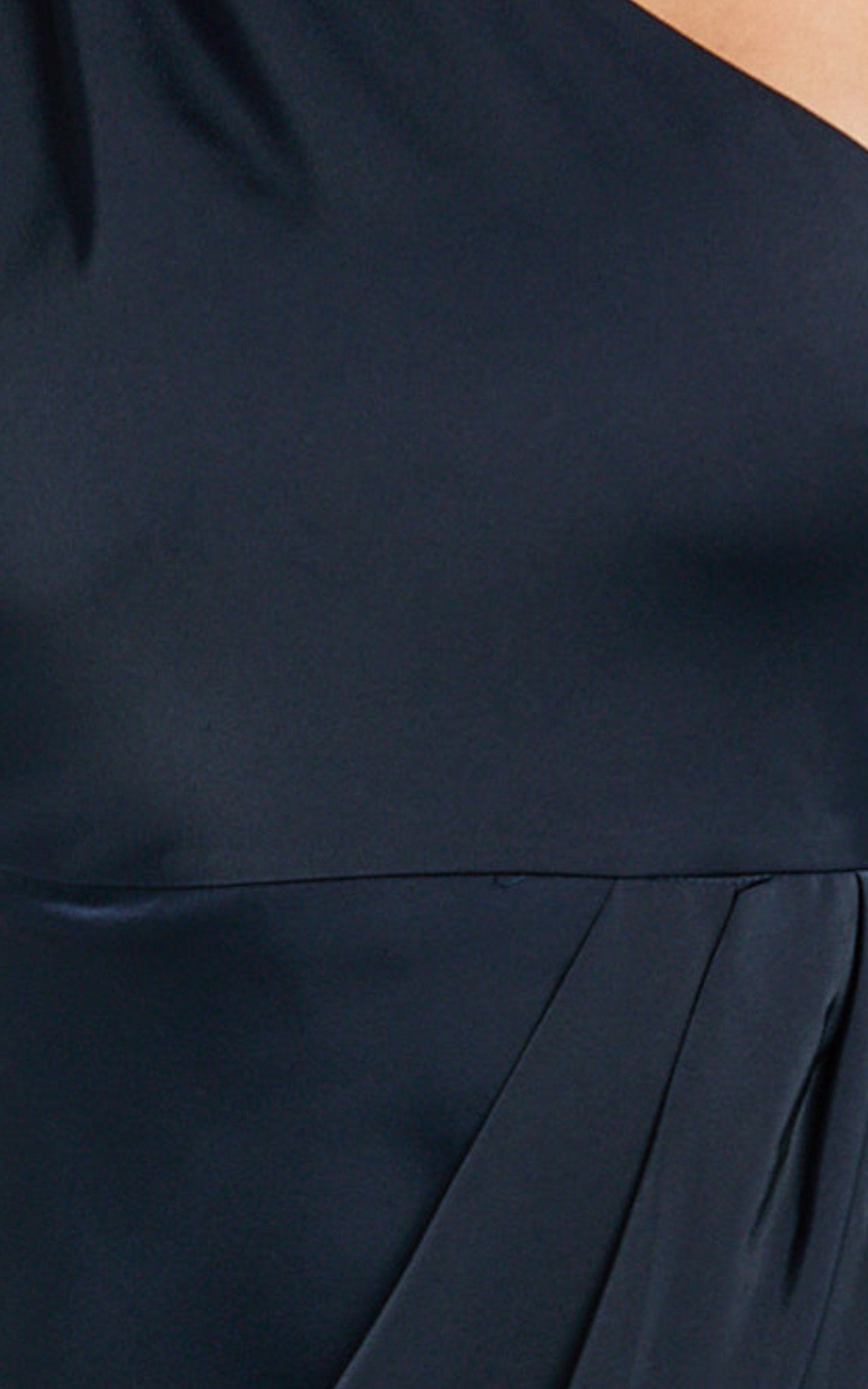 Felt So Happy Midi Dress - One Shoulder Drape Dress in Navy