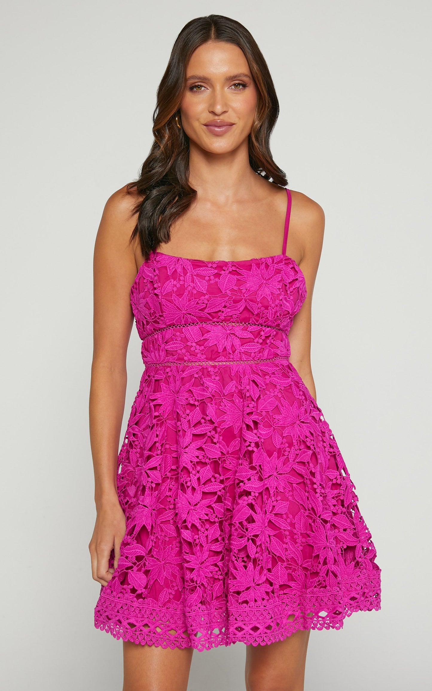 Florence Mini Dress - Sweetheart A Line Dress in Fuchsia