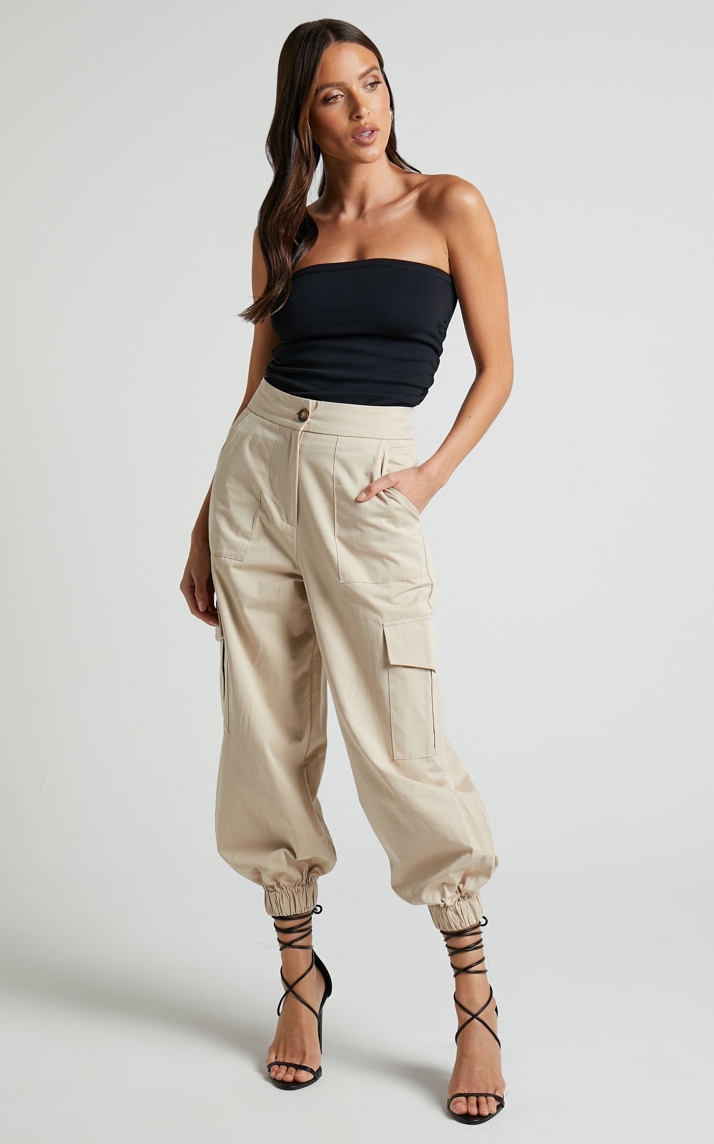 Flynn Pants - Utility Pocket Cargo Pants in Stone