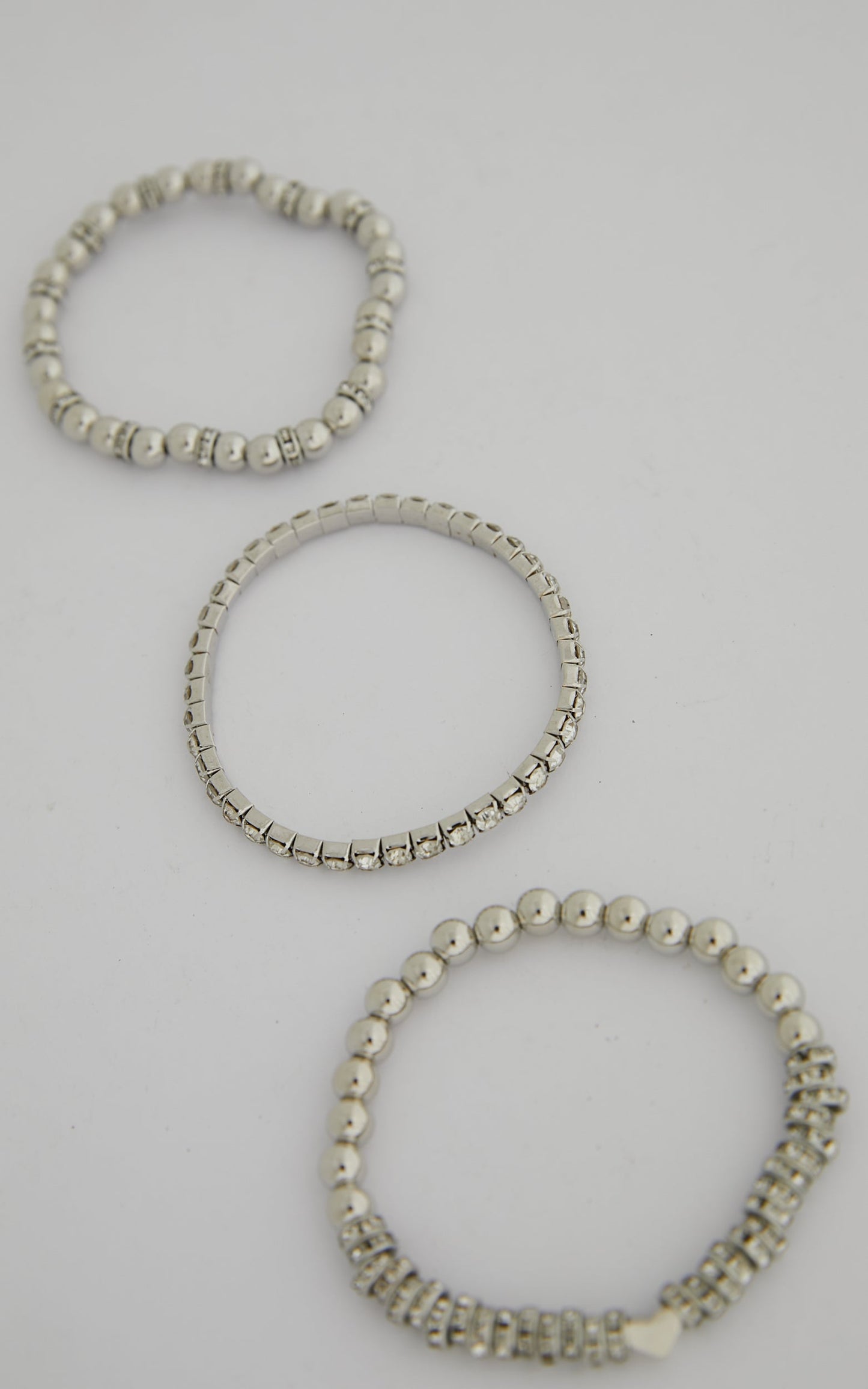 Franziska Layered Bracelets in Silver Diamante