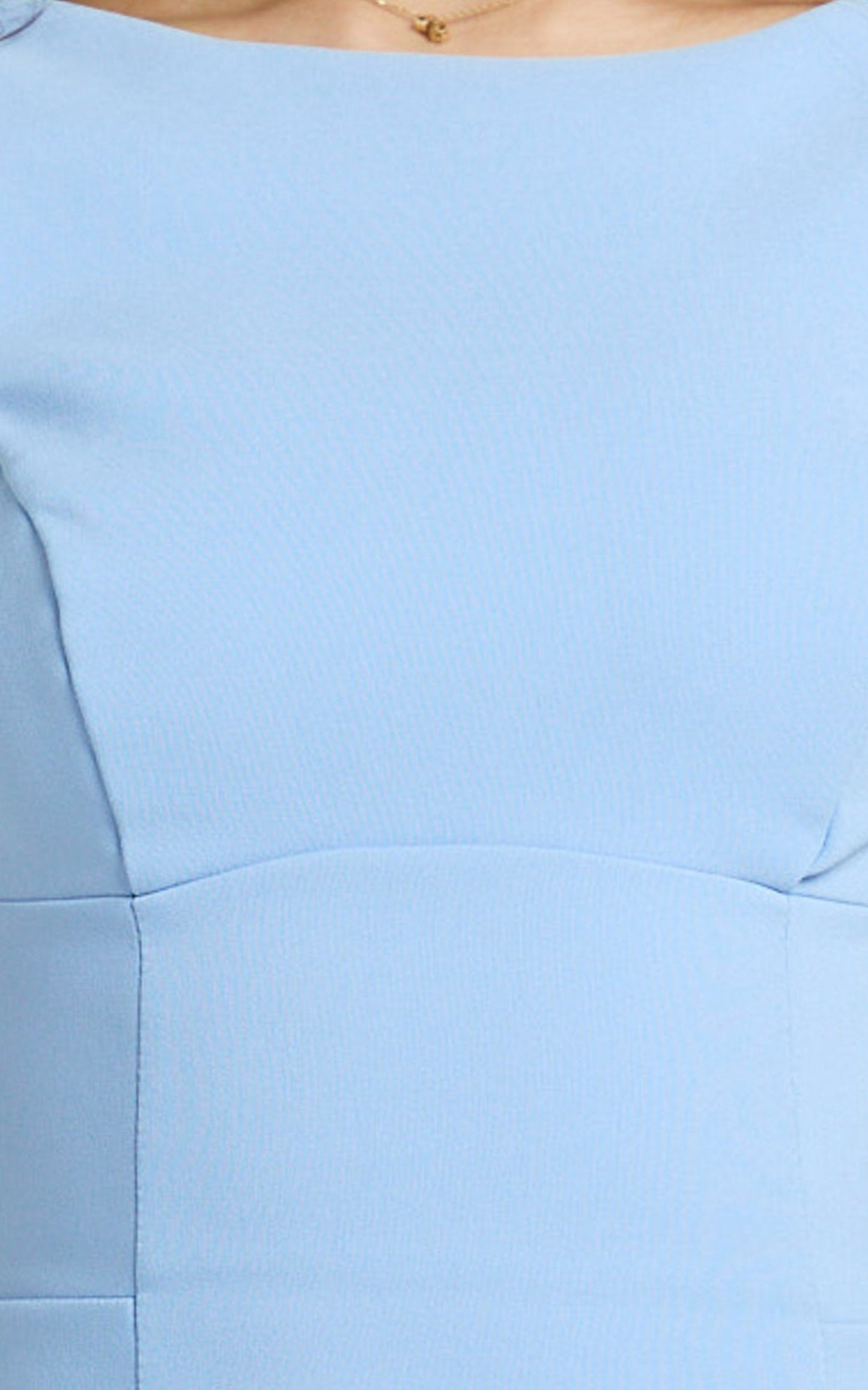 Freddie Mini Dress - Boat Neck Fit and Flare Dress in Blue